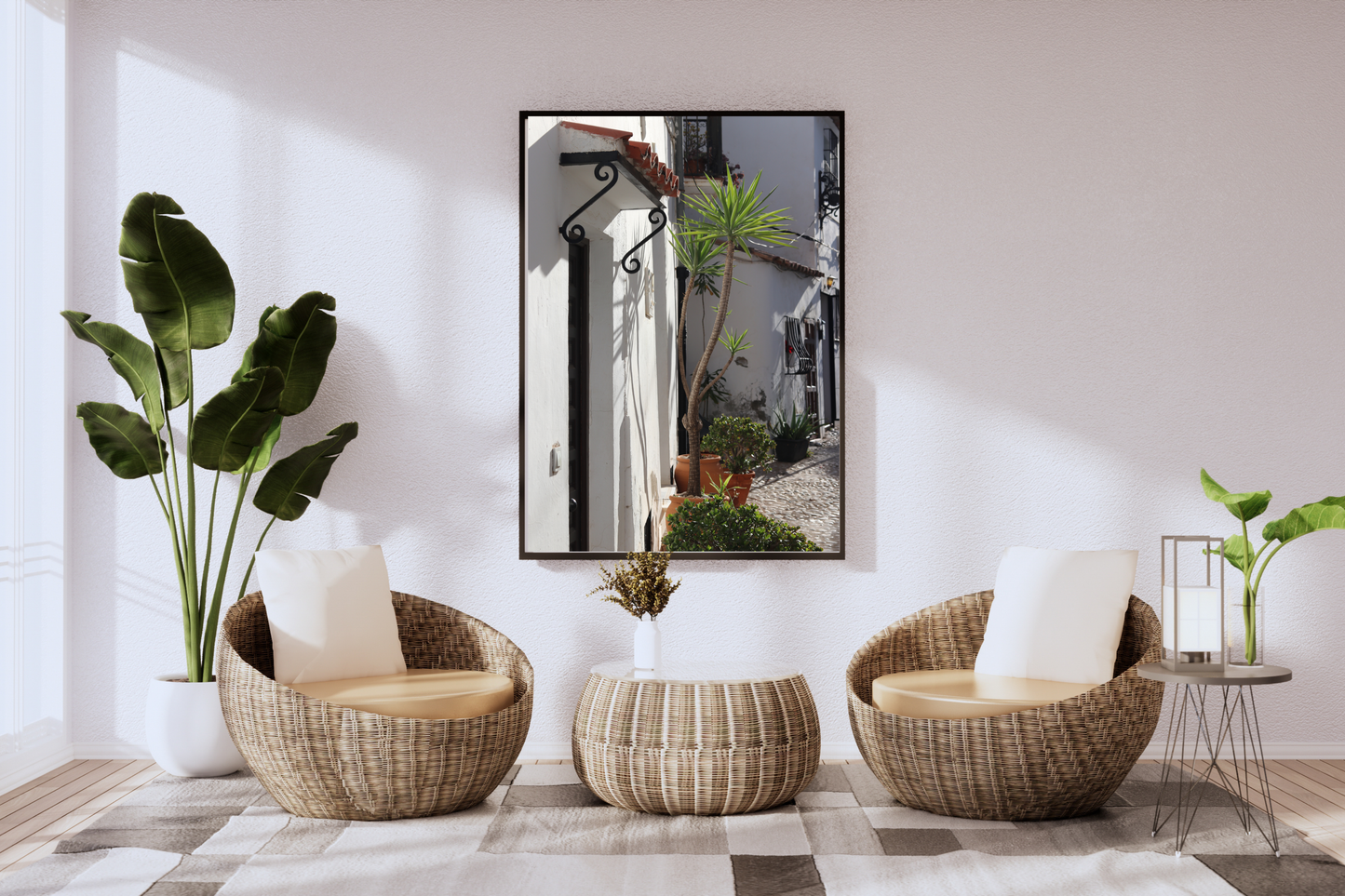 Mediterranean Sunny Town Photo Print | Charming Spanish Village Artwork for Home Decor & Wall Art