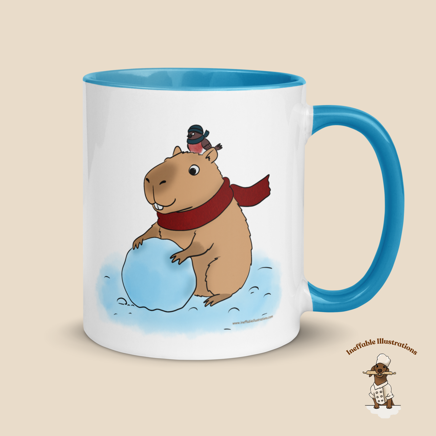 Personalized Capybara Christmas Gift Set - Jolly with Snowball Winter Bundle