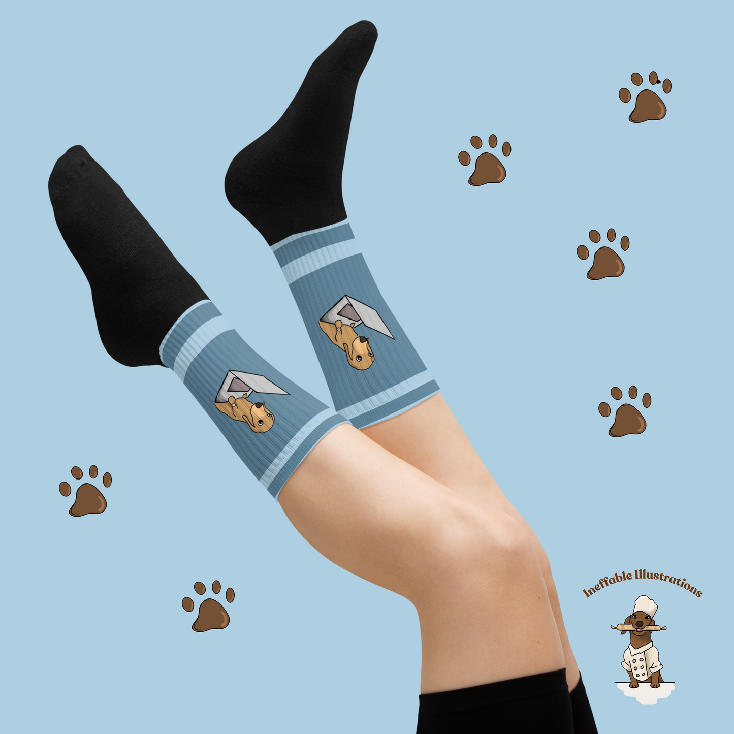 Dachshund Socks with dachshund Oliver with Computer Design | Cute Dog Lover Gift | Novelty Cotton Crew Socks