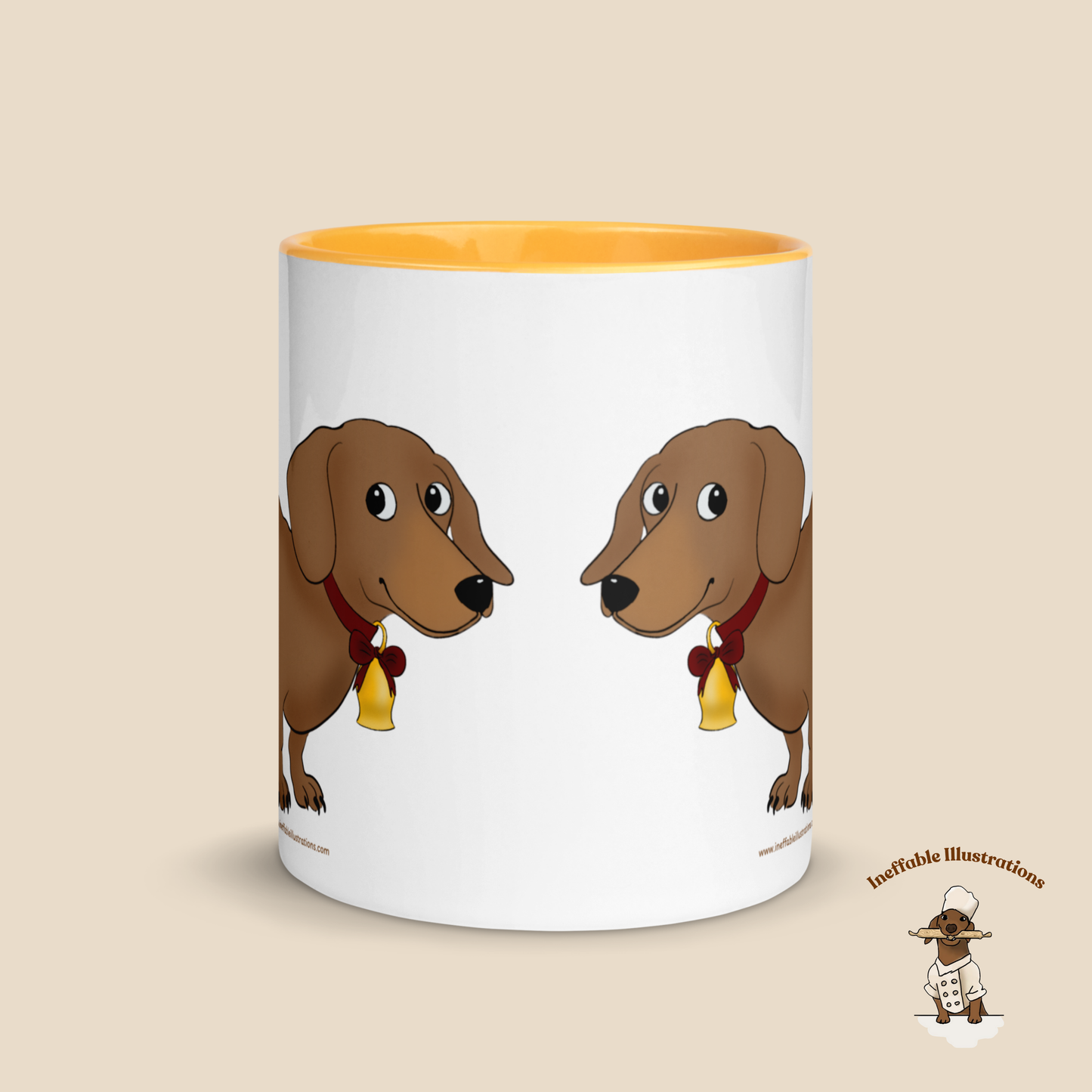 Christmas Oliver Dachshund Mug with Stocking