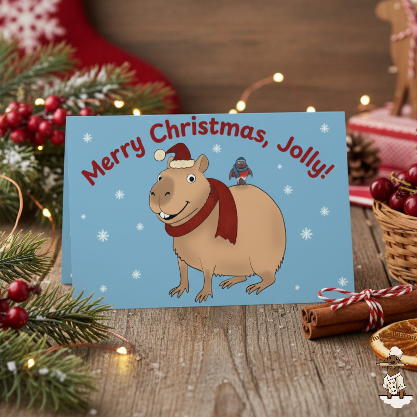 Personalized Christmas Capybara Gift Set - Jolly Santa Bundle