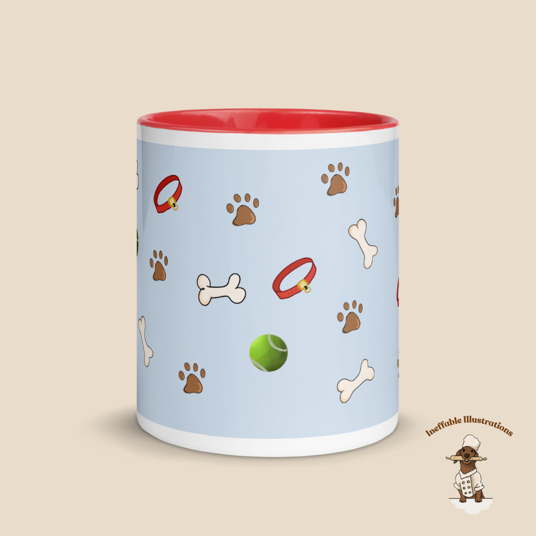 Mug: "Olivers joys". Dog Lover Mug | Color Inside Coffee Cup, Unique Gift for Dog Owners, Fun Hand-Illustrated Ceramic