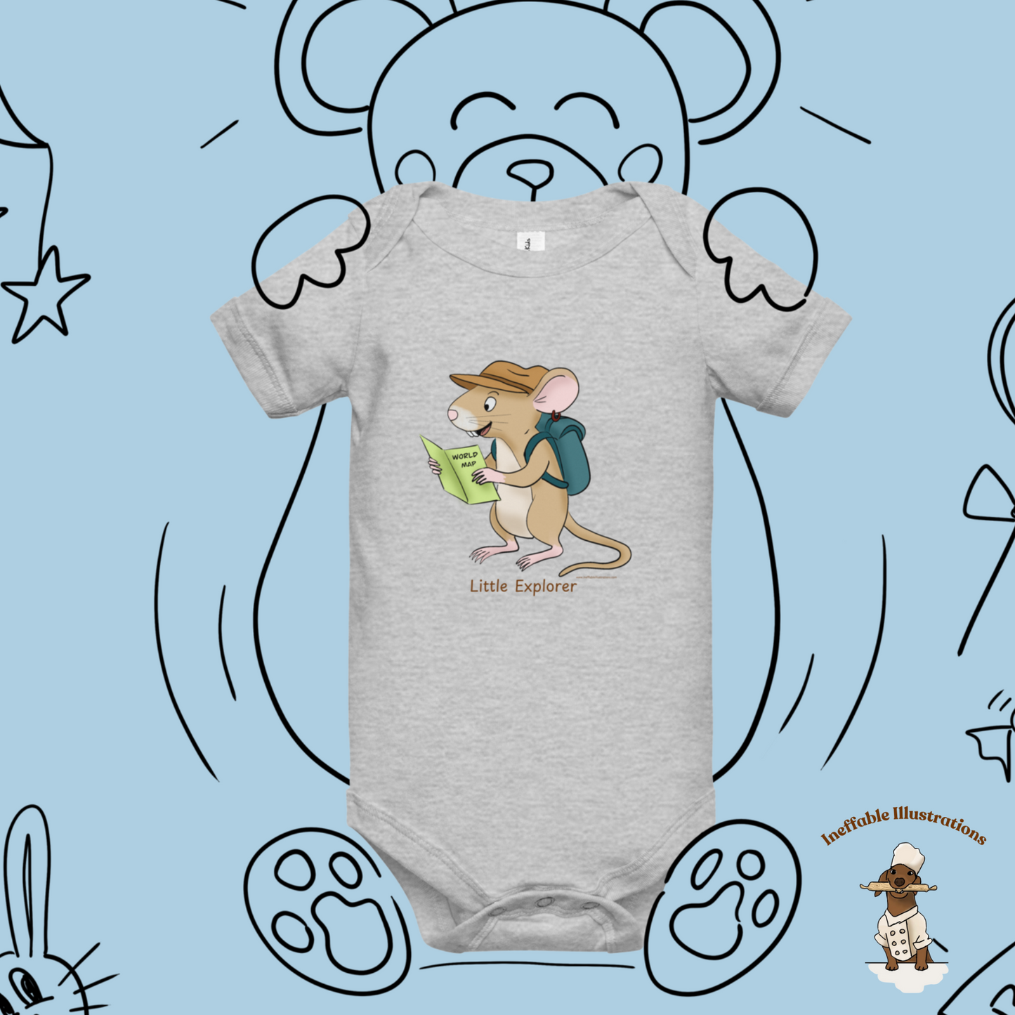 Baby short sleeve one piece, Littlle Explorer