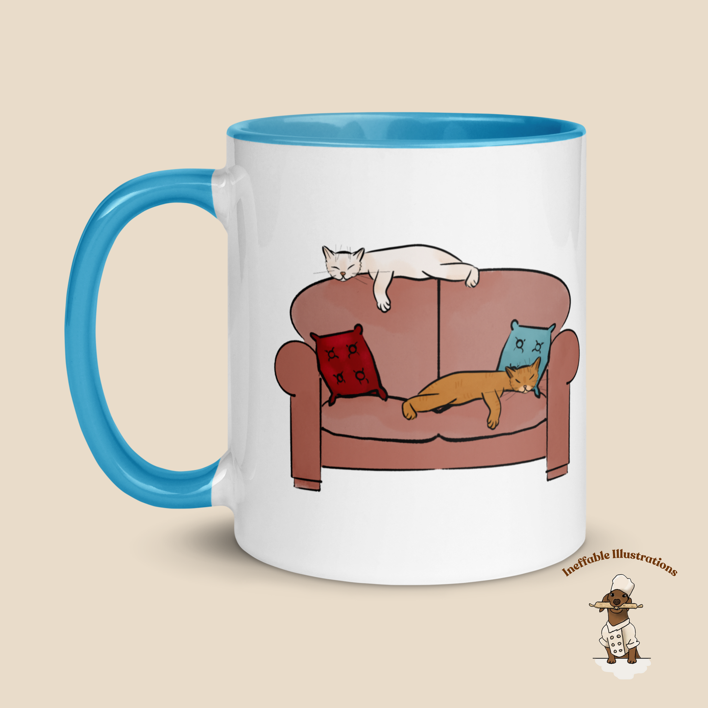Ginger & Ralph Cats on Sofa - Colorful Ceramic Mug