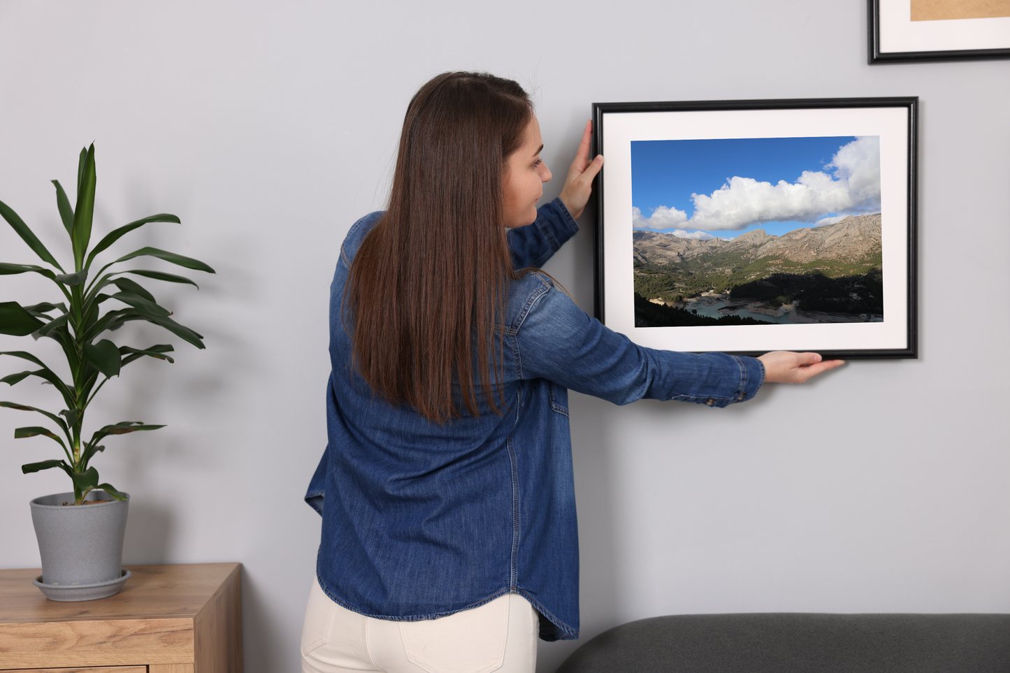 Mountain Photo Print with Sky & Clouds | Landscape Wall Art | Nature Photography Decor | Modern Home Aesthetic