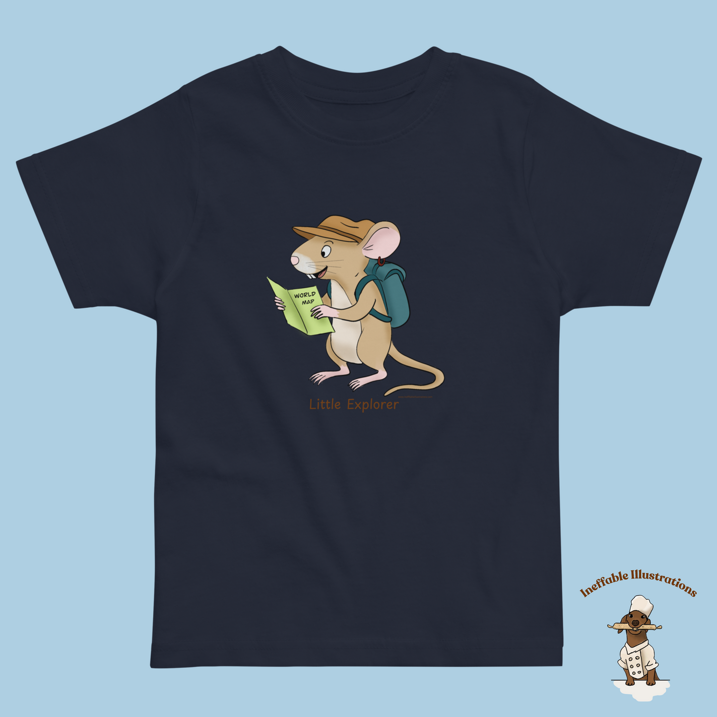Toddler Jersey T-Shirt - Little Explorer Mouse Traveler