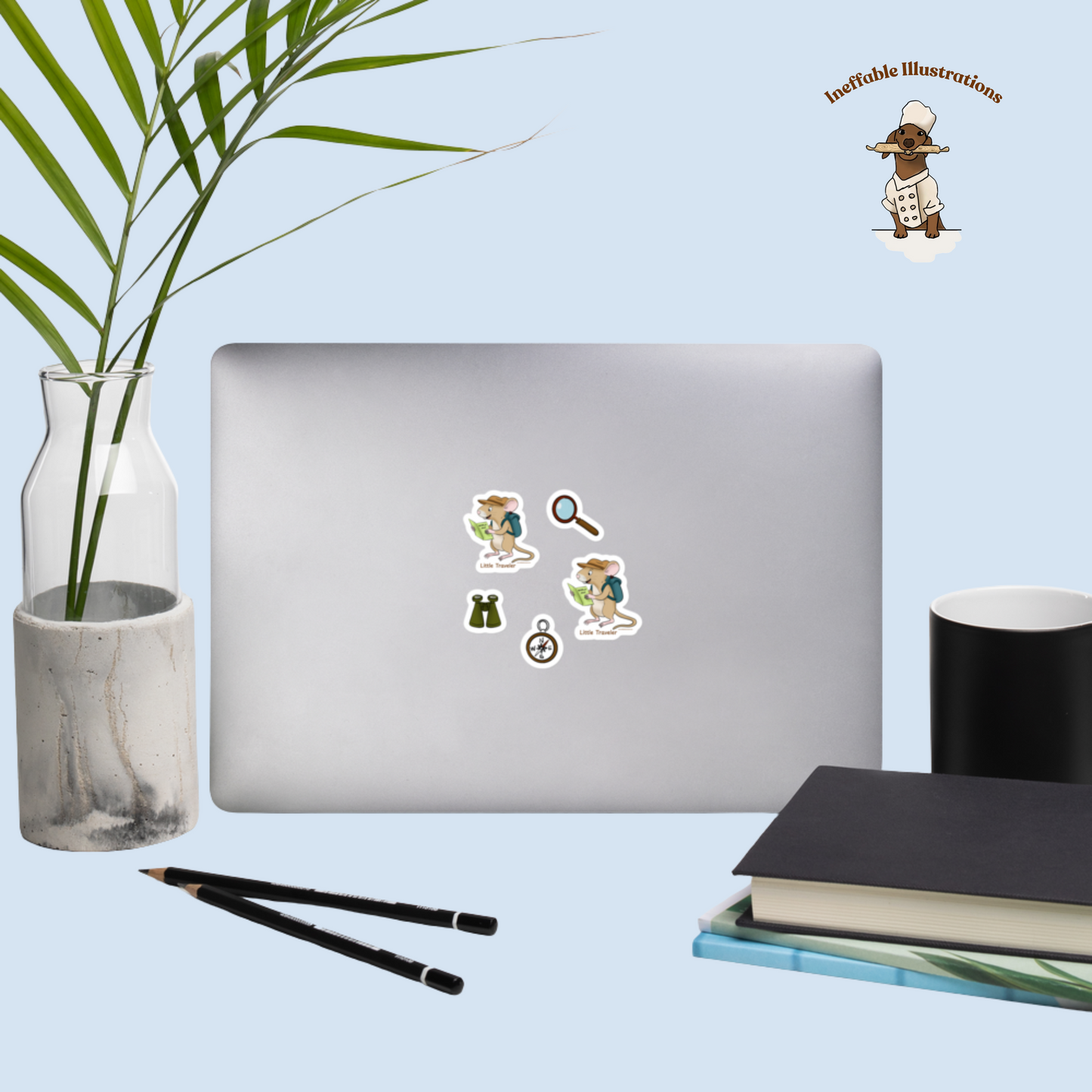 Little Traveler Sticker Pack - 5 Hand-Drawn Explorer Stickers