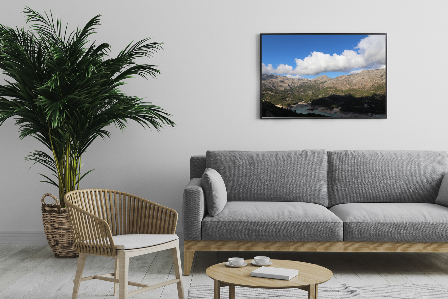 Mountain Photo Print with Sky & Clouds | Landscape Wall Art | Nature Photography Decor | Modern Home Aesthetic