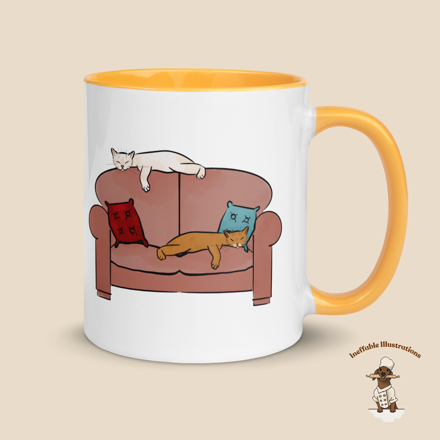 Ginger & Ralph Cats on Sofa - Colorful Ceramic Mug