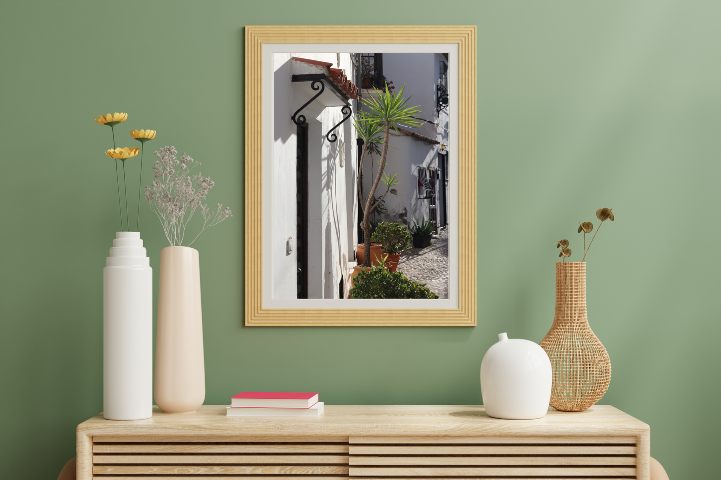 Mediterranean Sunny Town Photo Print | Charming Spanish Village Artwork for Home Decor & Wall Art