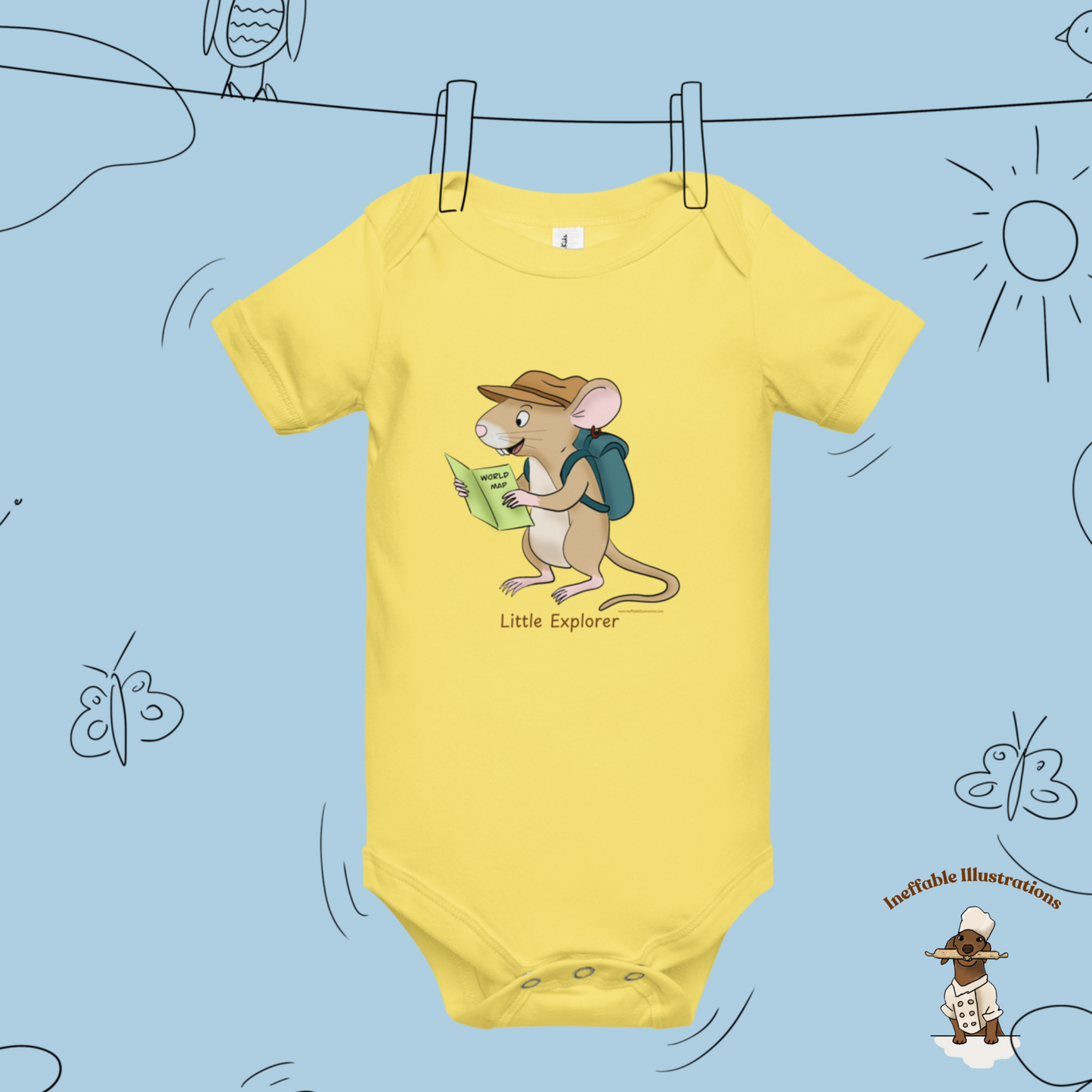 Baby short sleeve one piece, Littlle Explorer