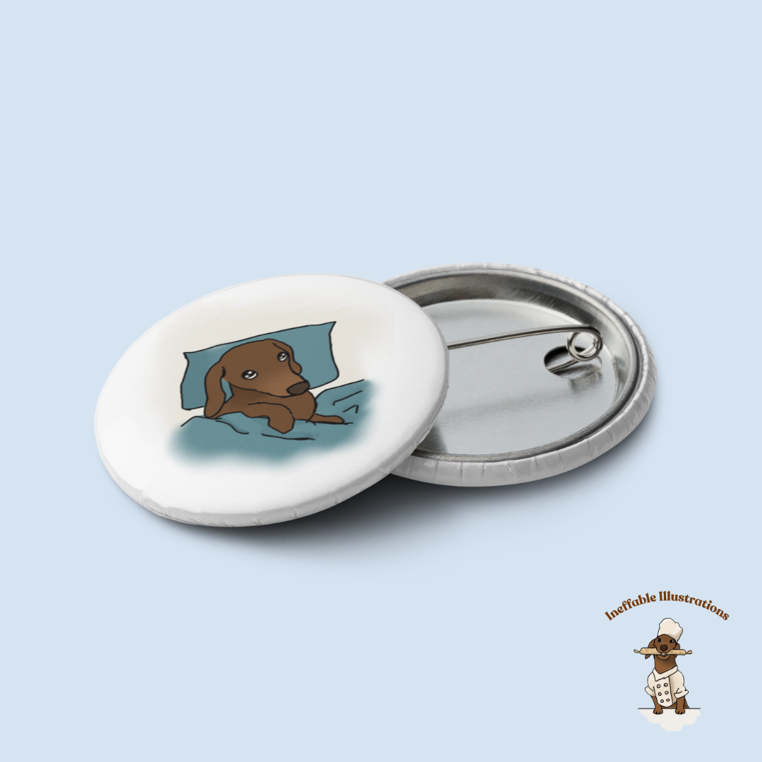 Set of Pin Buttons "Oliver and his friends", Hand Drawn Illustrations of Dachshund Oliver, Capybara Jolly & Cat Ralph, Cute Animal Friends Gifts