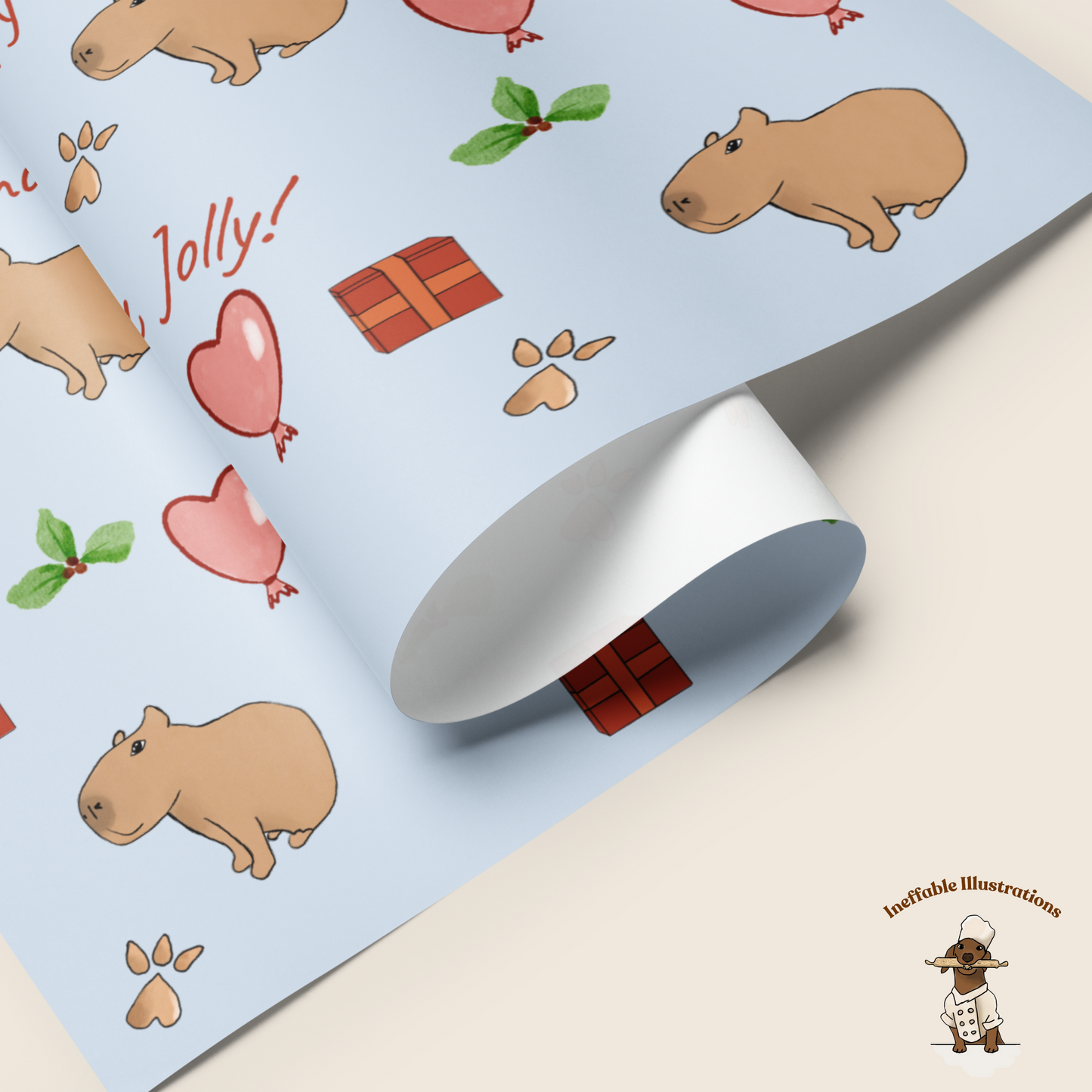 Personalized Capybara Wrapping Paper Sheets, Cute Gift Wrap for Birthdays & Holidays, Fun Decor for Festive Gifts