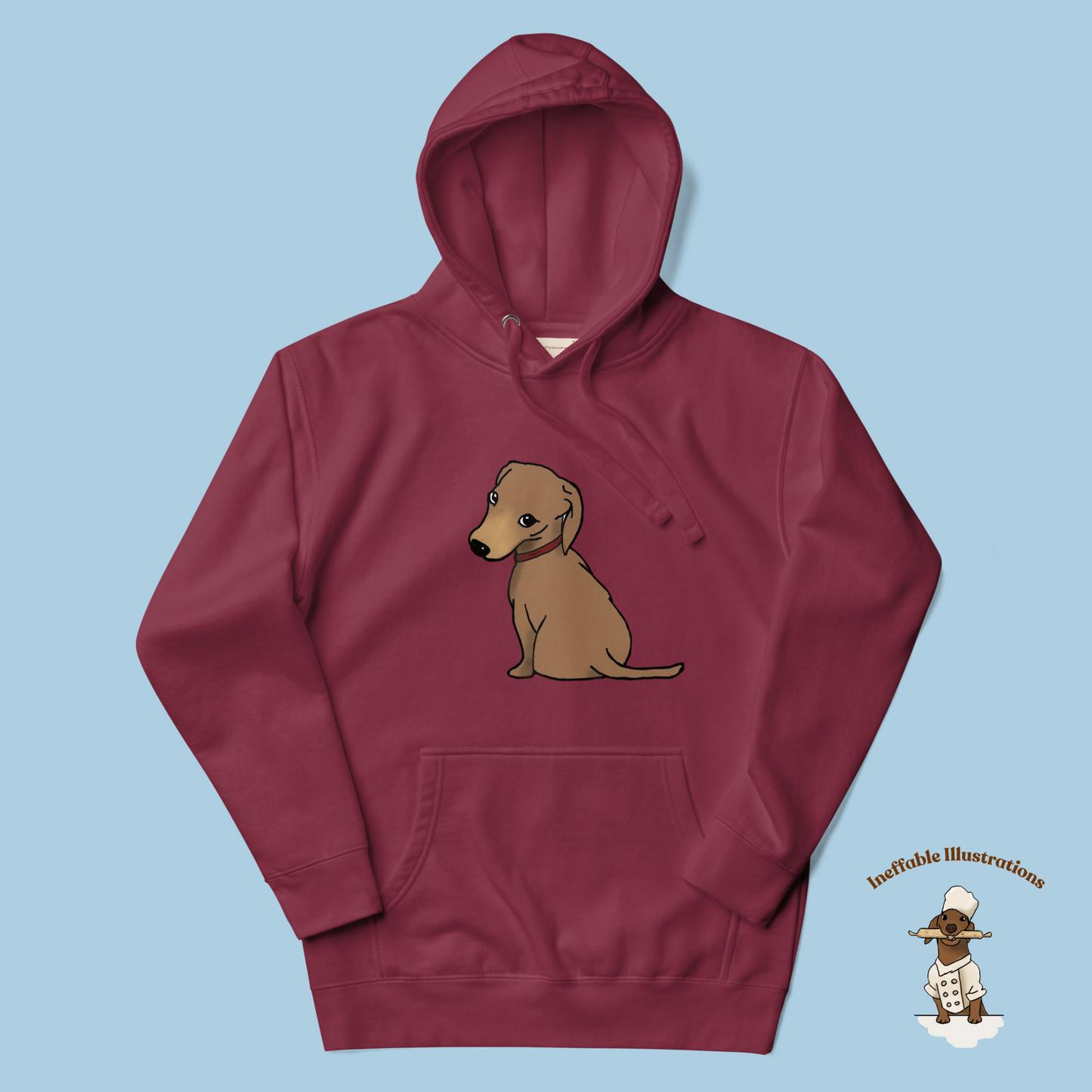 Cute Dachshund Oliver Hoodie | Unisex Hand-Illustrated Dachshund Design | Cozy Pet Lover Gift | Casual Wear for Dog Lovers