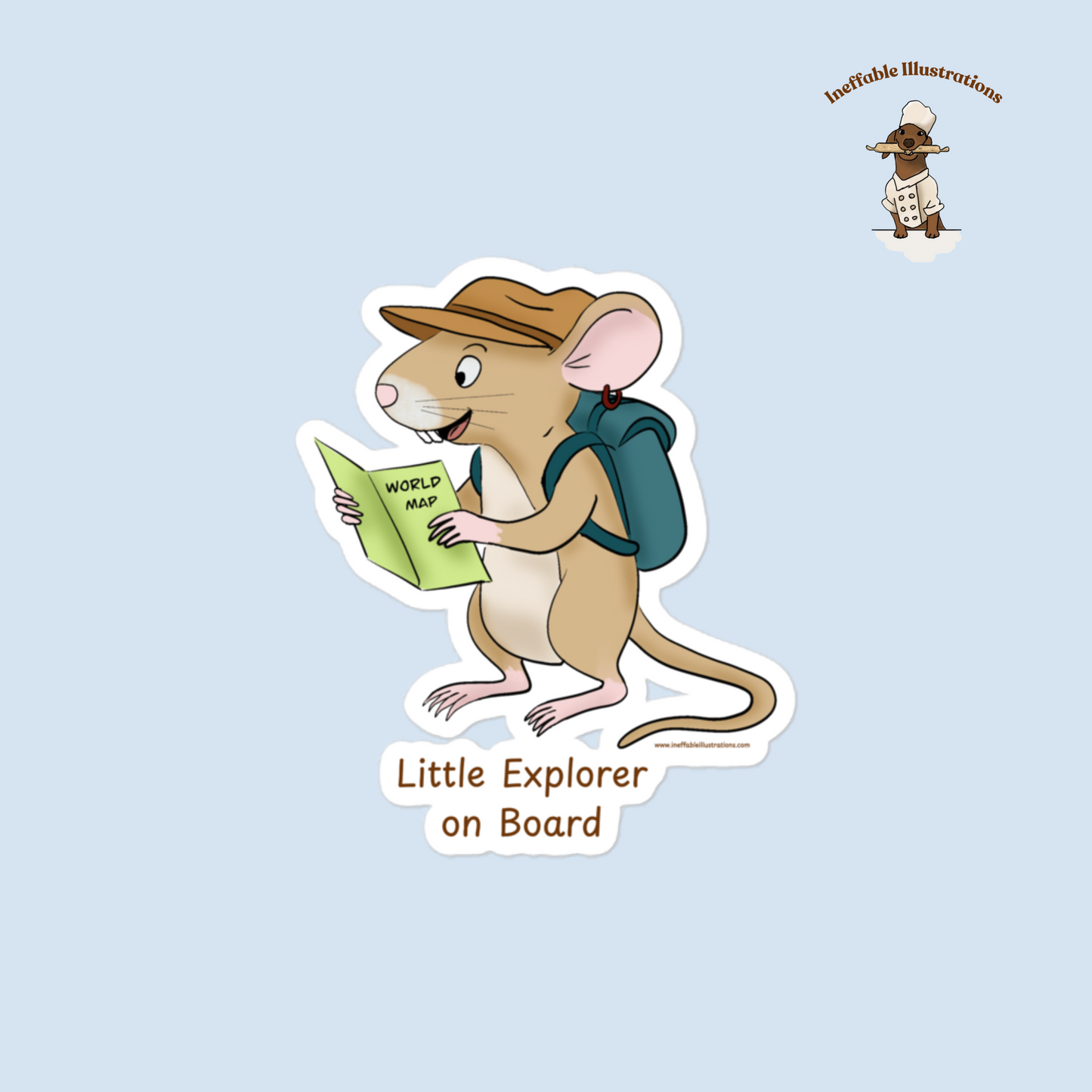 Car Sticker - Little Explorer on Board Mouse Traveler