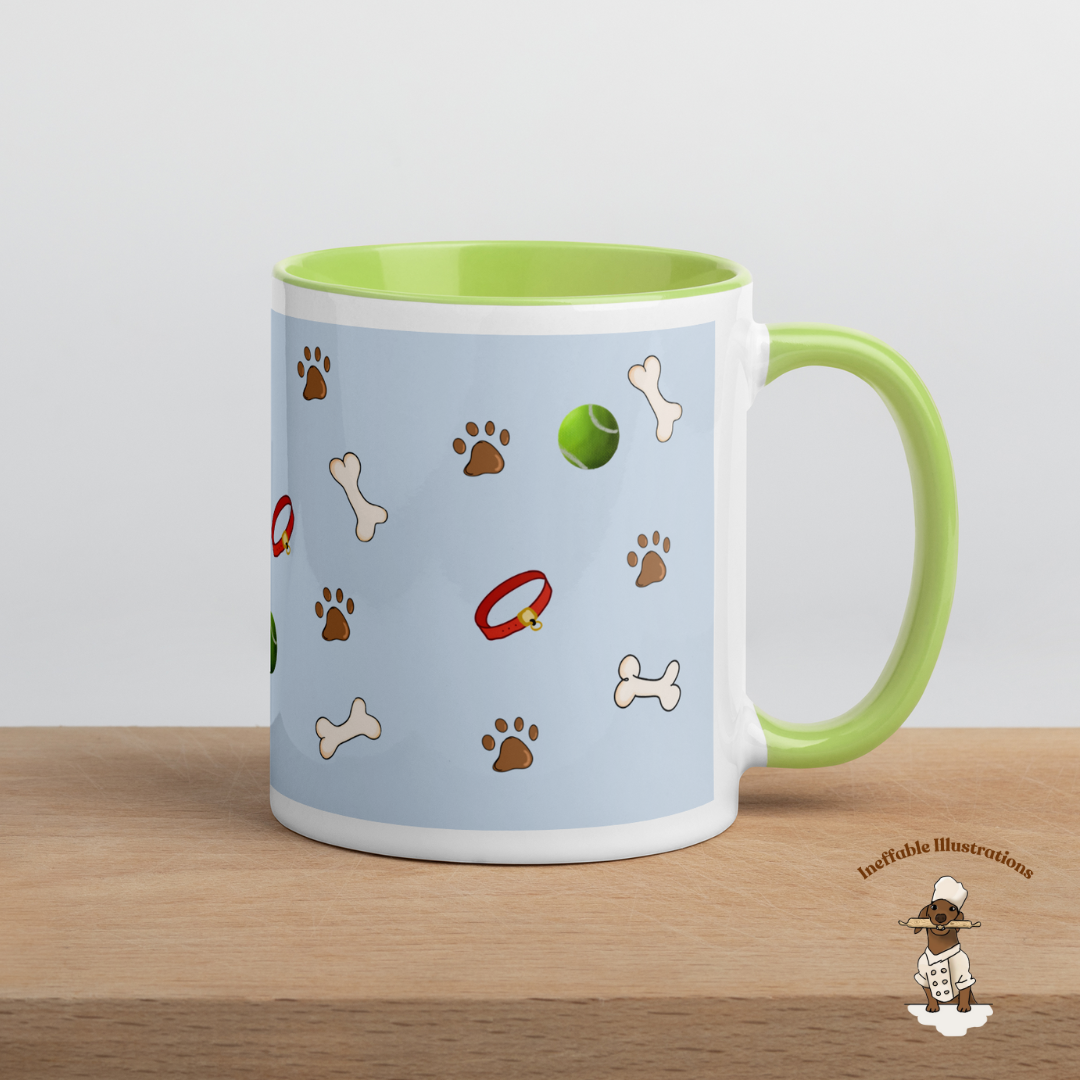 Mug: "Olivers joys". Dog Lover Mug | Color Inside Coffee Cup, Unique Gift for Dog Owners, Fun Hand-Illustrated Ceramic