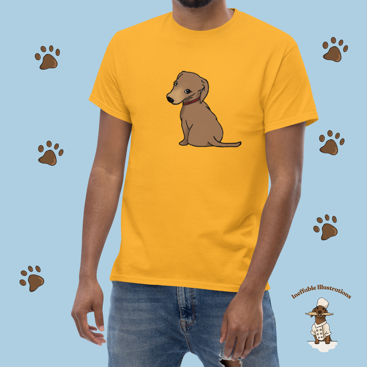 Shirt. Dachshund T-Shirt, Unisex Classic Tee with Cute Dachshund Oliver Design, Funny Pet Lover Gift, Dog Mom or Dad Apparel, Hand Drawn