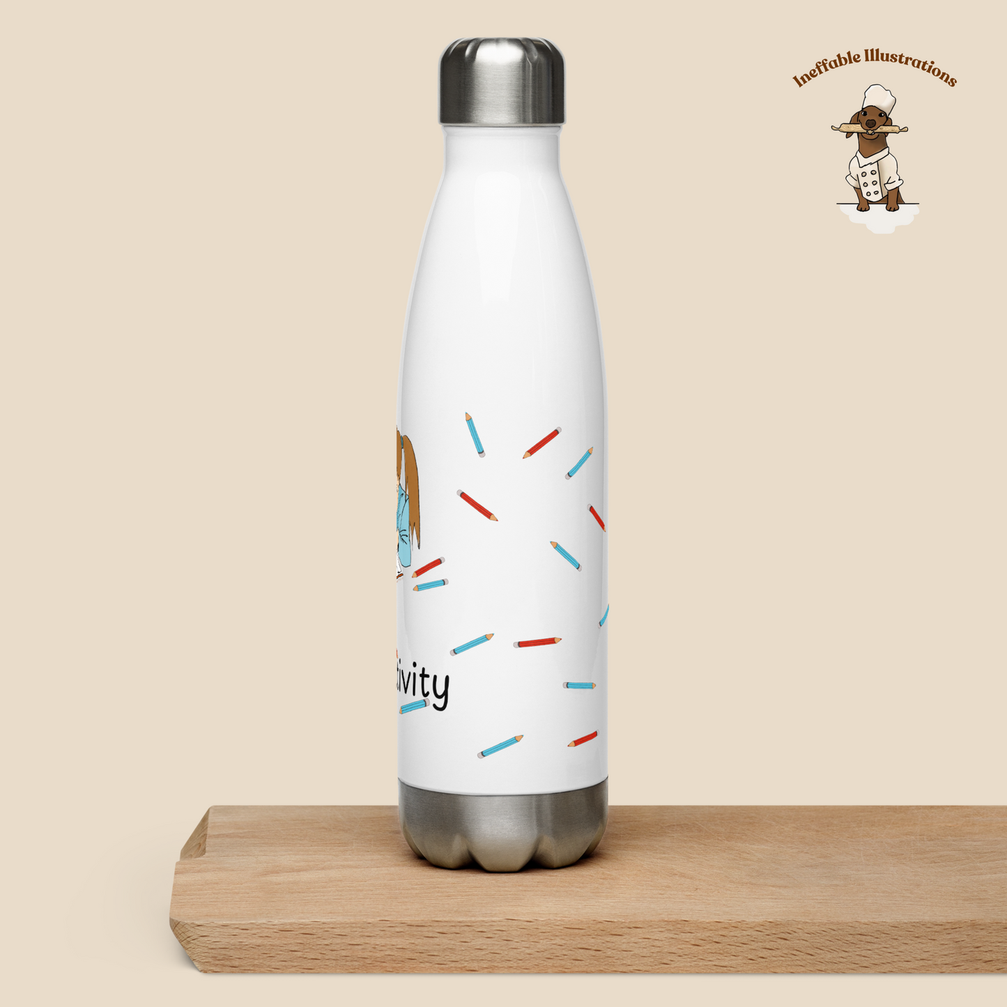 Molly Drawing Water Bottle with Pencils - Back to School for Creative Kids