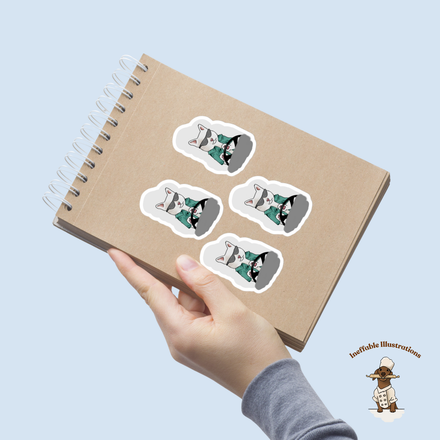 Ralph Cat Driving Luxury Car Miaurari 4-Pack Stickers