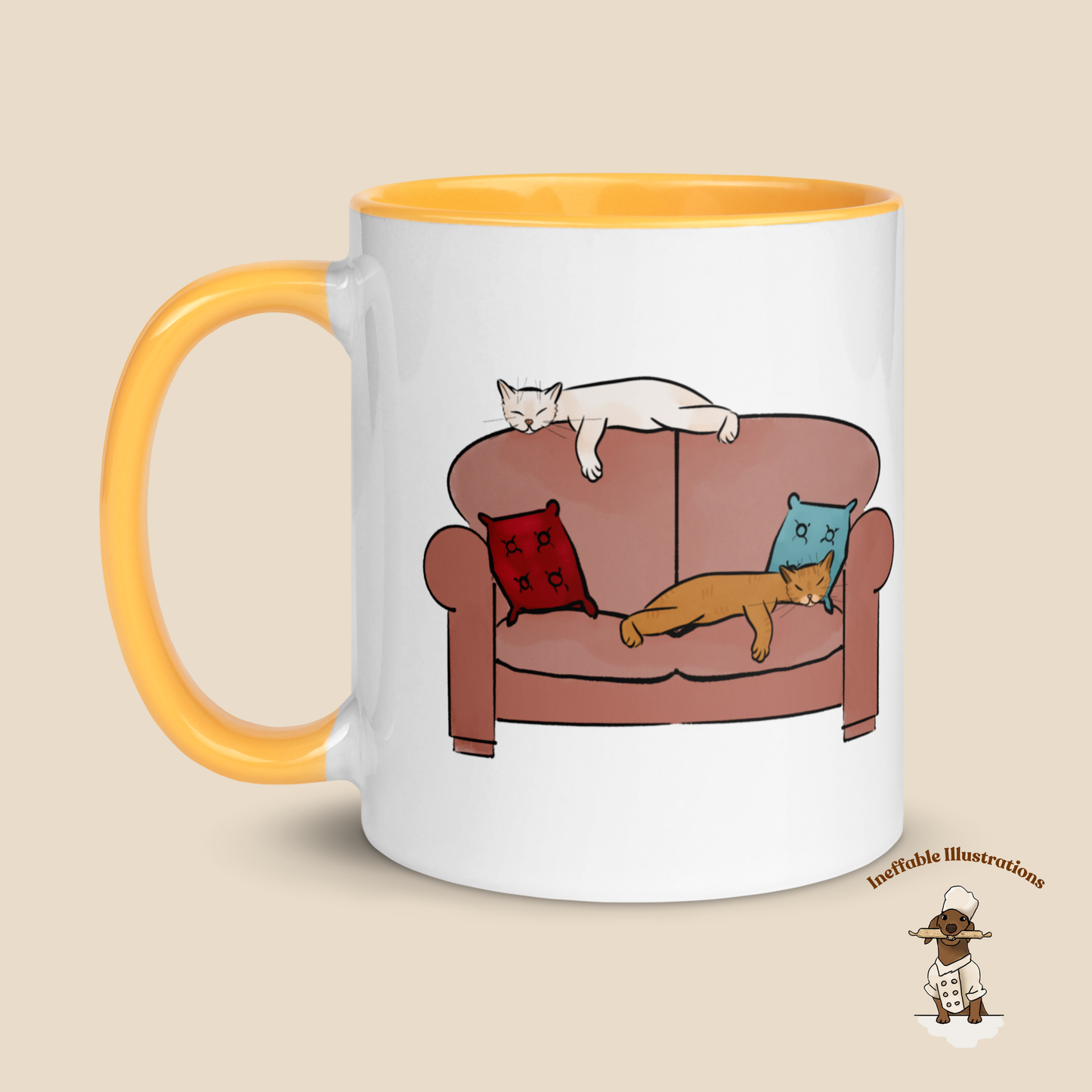Ginger & Ralph Cats on Sofa - Colorful Ceramic Mug