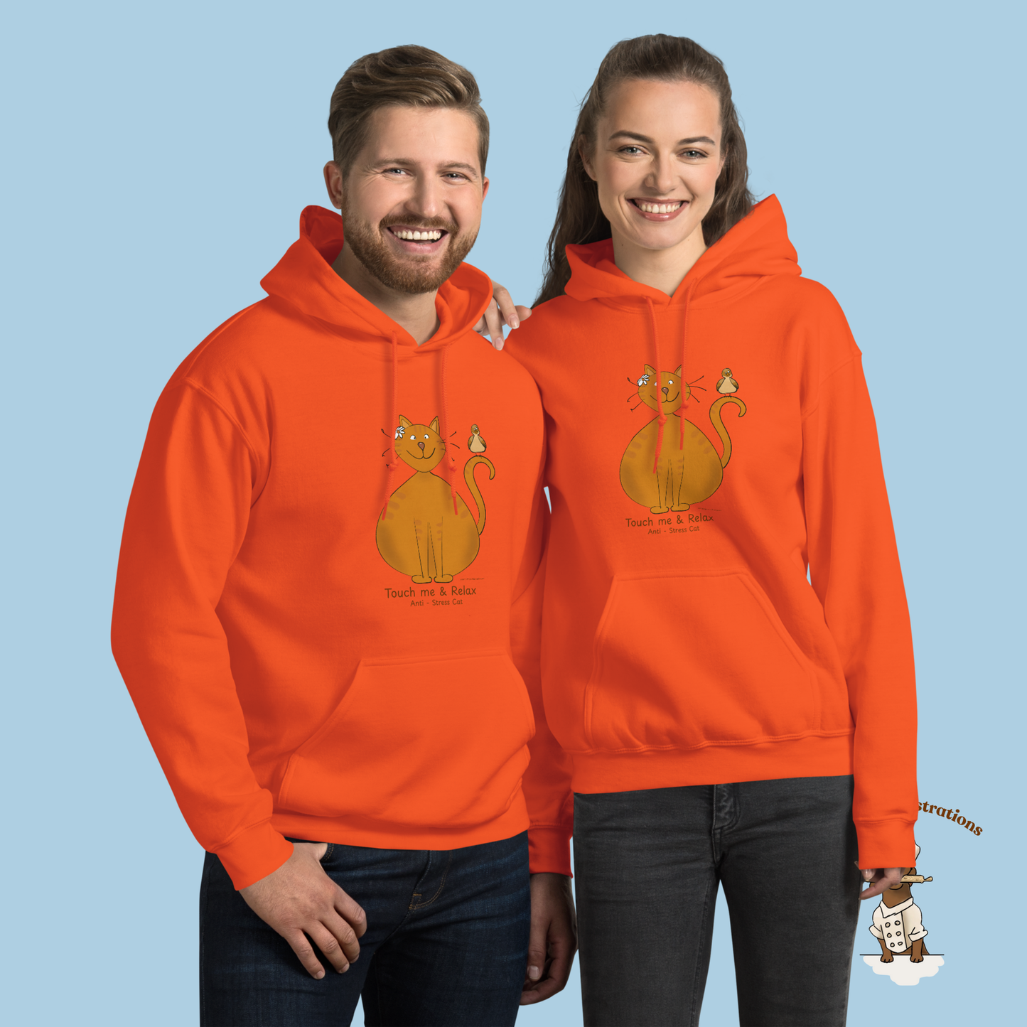 Touch Me & Relax Anti-Stress Ginger Cat Hoodie - Unisex Sweatshirt
