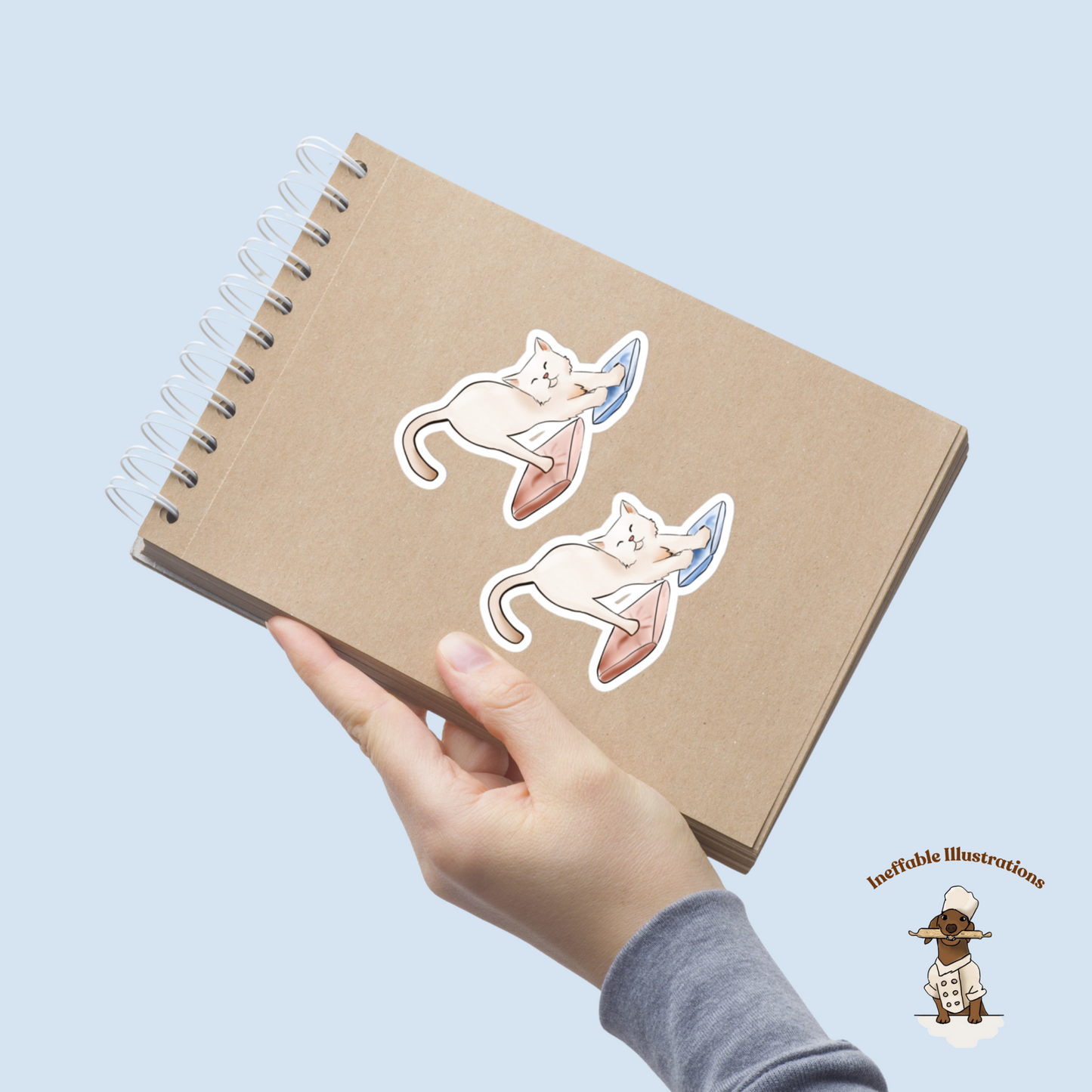 Ralph Cat Lazy Stretching 4-Pack Stickers
