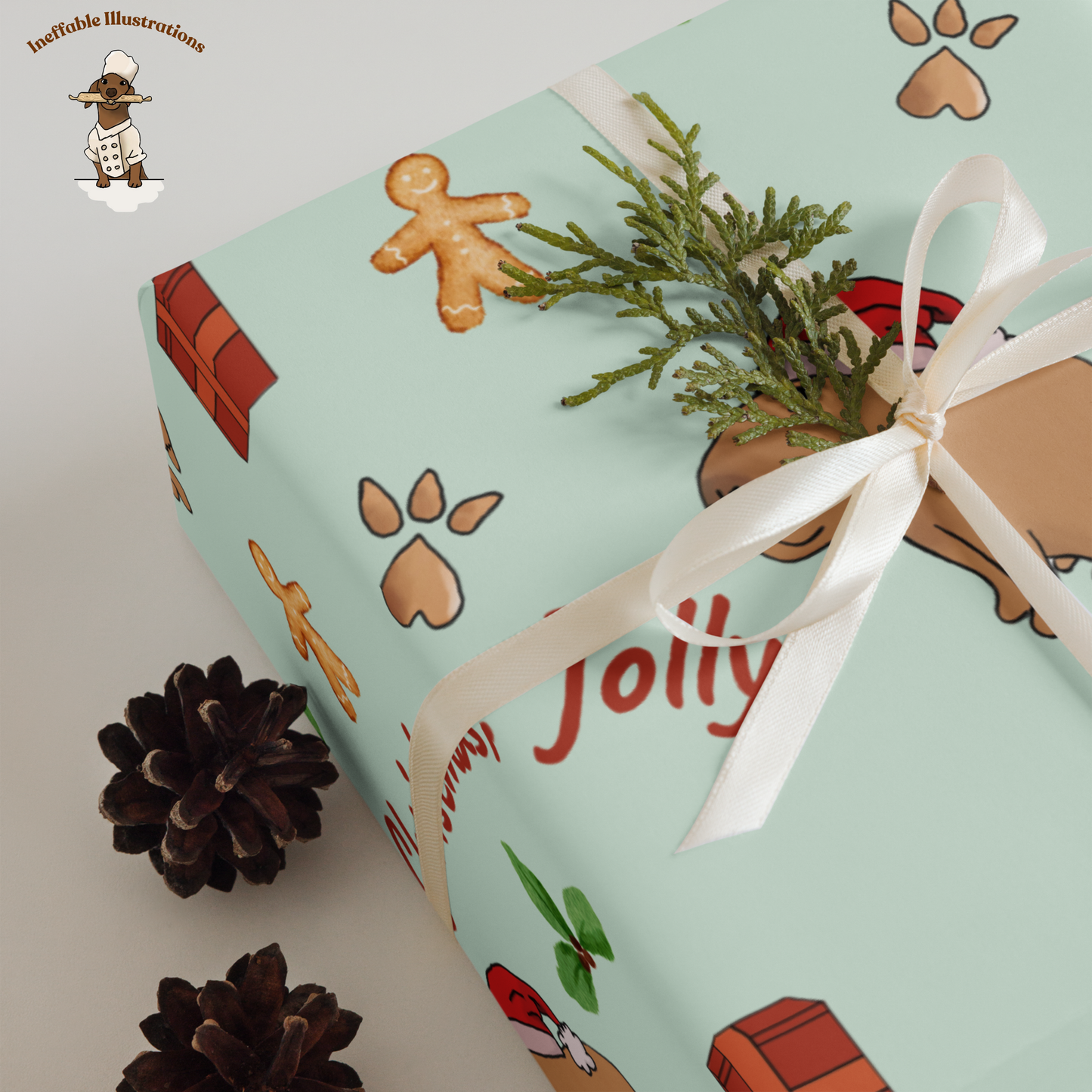 Personalized Capybara Christmas Wrapping Paper - Custom Name Gift Wrap with Jolly - Festive Holiday Gift Wrap Sheets