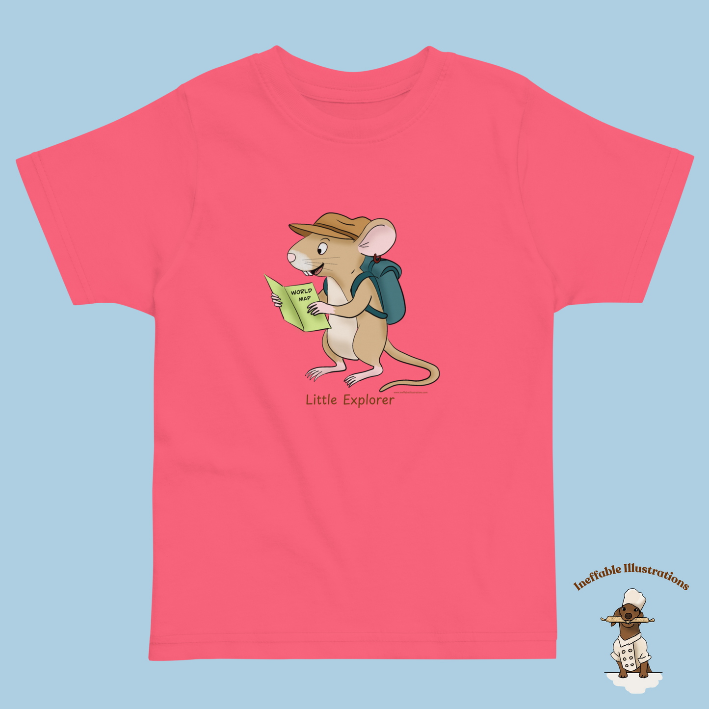 Toddler Jersey T-Shirt - Little Explorer Mouse Traveler
