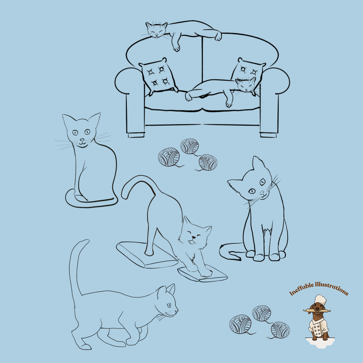 Dog and Cat Coloring Pages Bundle: Printable Animal Coloring Sheets for Kids and Adults, Relaxing Pet Art Therapy Gift - Ineffable Illustrations