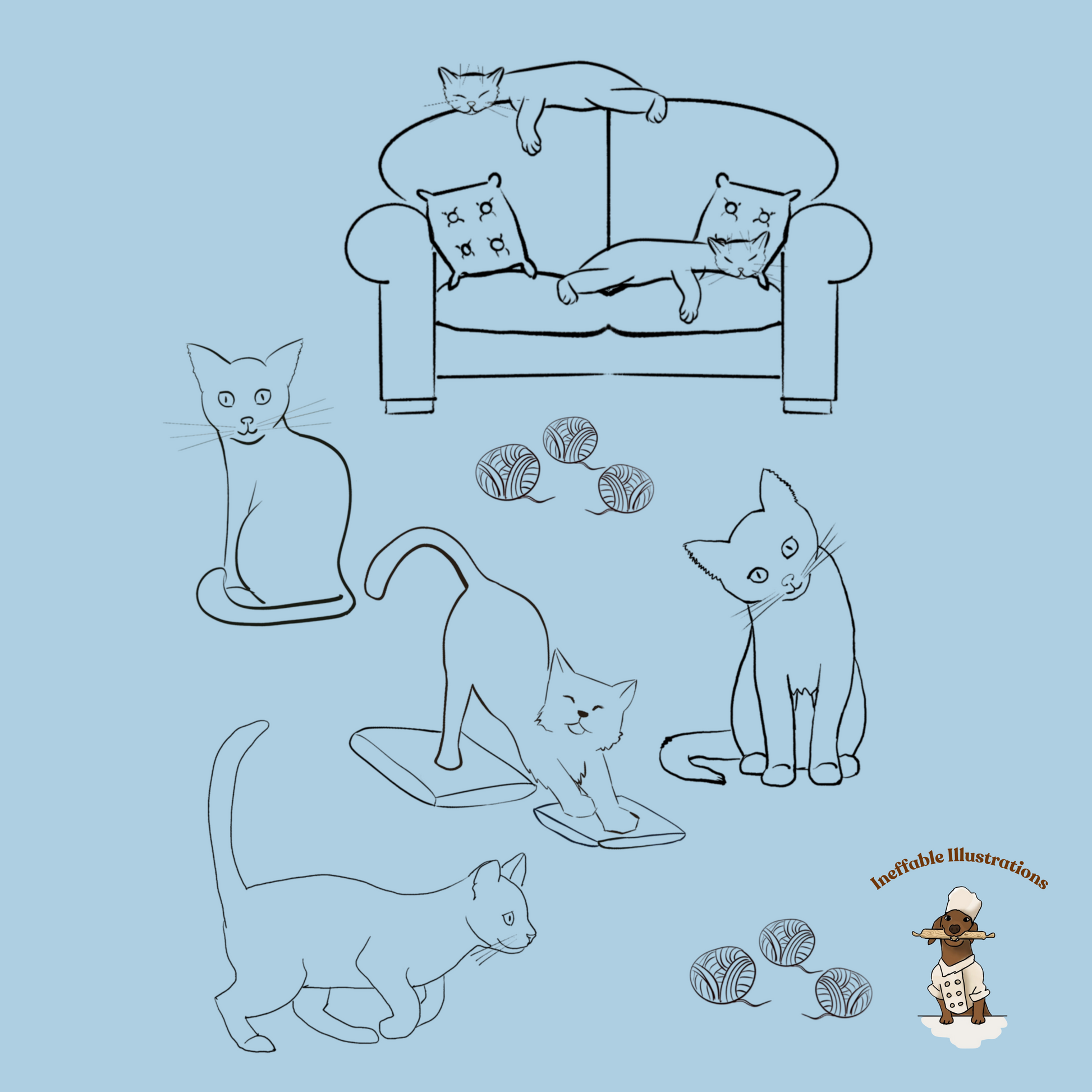 Dog and Cat Coloring Pages Bundle: Printable Animal Coloring Sheets for Kids and Adults, Relaxing Pet Art Therapy Gift - Ineffable Illustrations