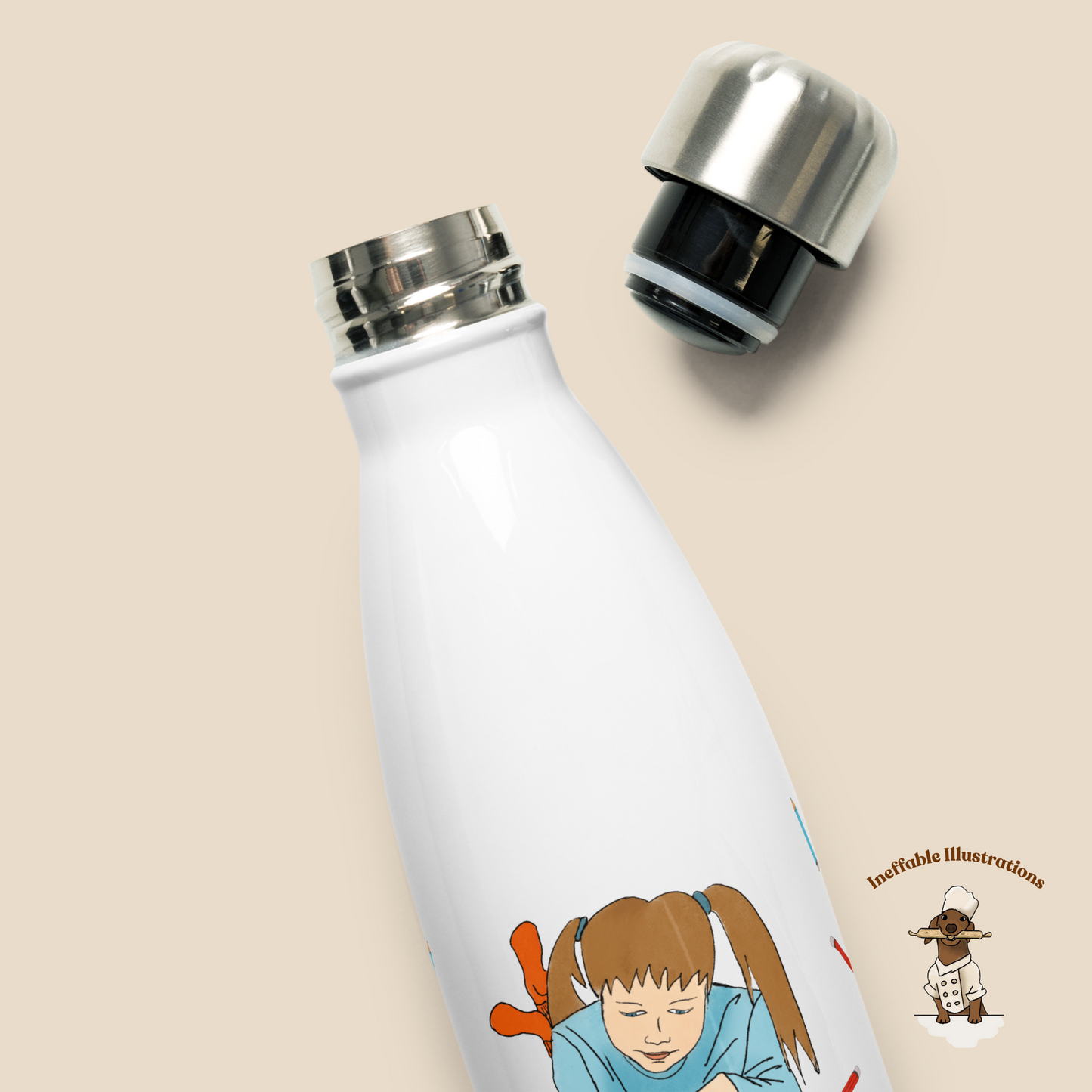 Molly Drawing Water Bottle with Pencils - Back to School for Creative Kids
