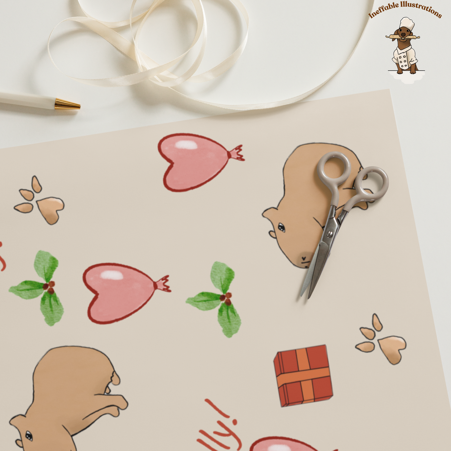 Personalized Capybara Wrapping Paper Sheets, Cute Gift Wrap for Birthdays & Holidays, Fun Decor for Festive Gifts