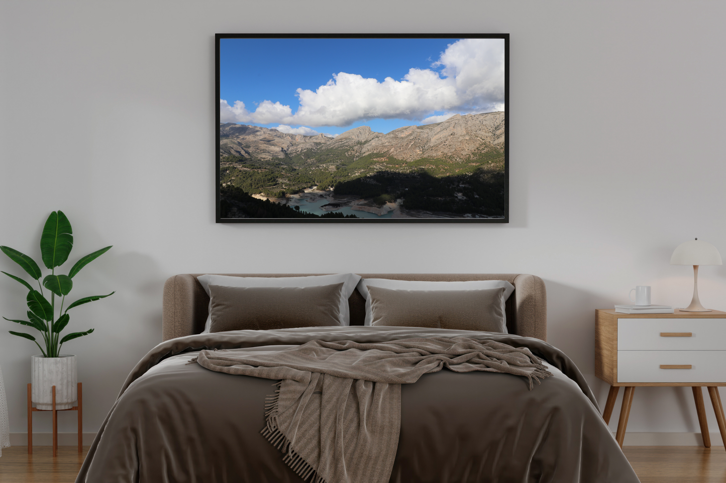 Mountain Photo Print with Sky & Clouds | Landscape Wall Art | Nature Photography Decor | Modern Home Aesthetic