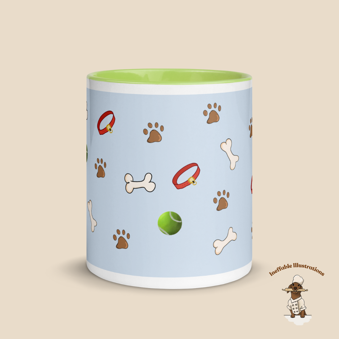 Mug: "Olivers joys". Dog Lover Mug | Color Inside Coffee Cup, Unique Gift for Dog Owners, Fun Hand-Illustrated Ceramic