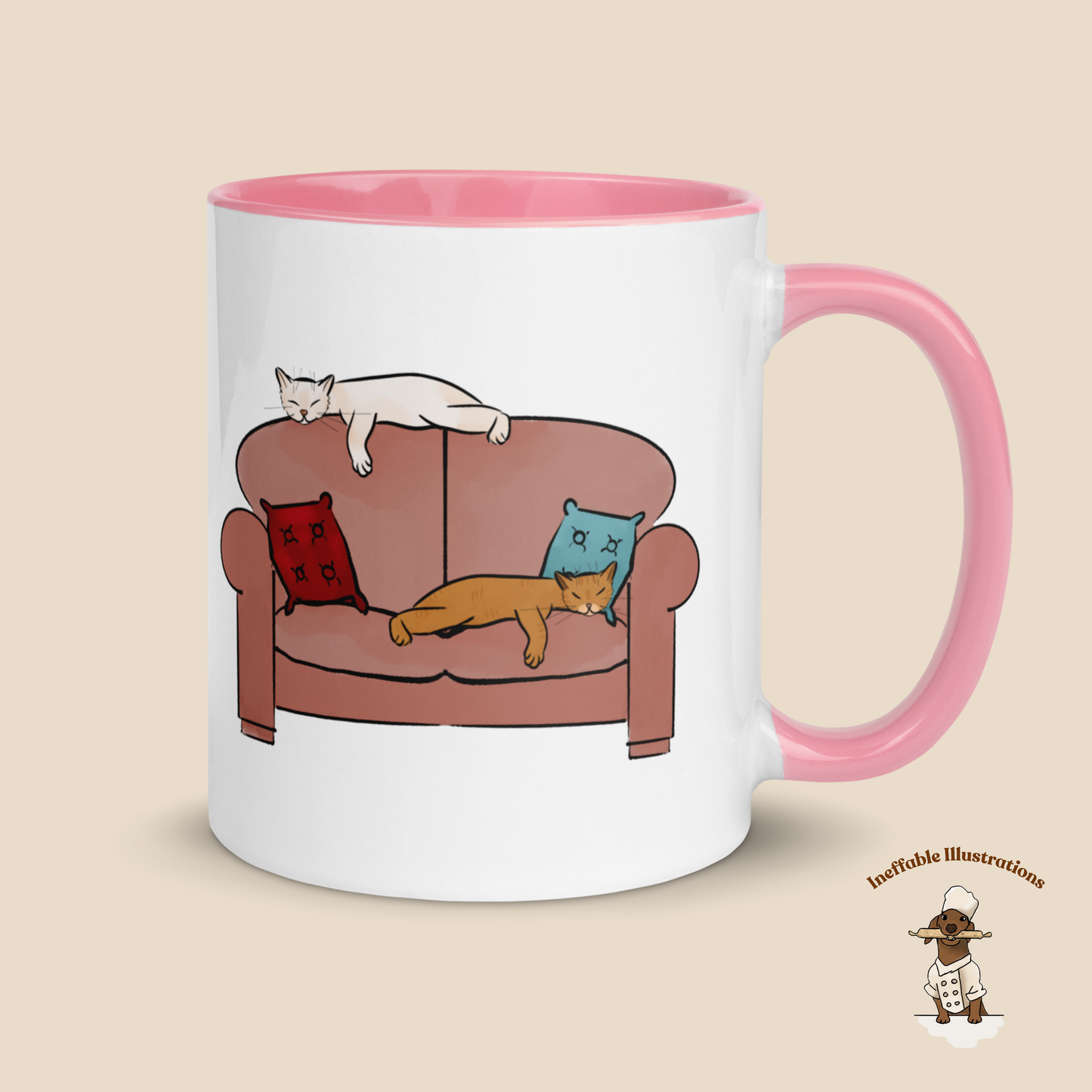 Ginger & Ralph Cats on Sofa - Colorful Ceramic Mug