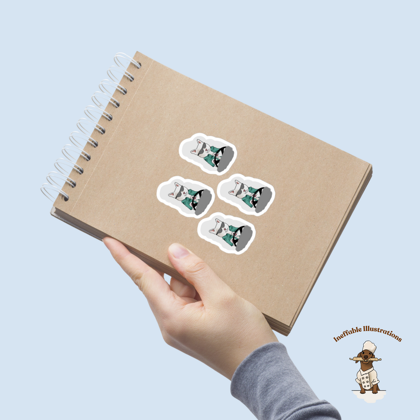 Ralph Cat Driving Luxury Car Miaurari 4-Pack Stickers