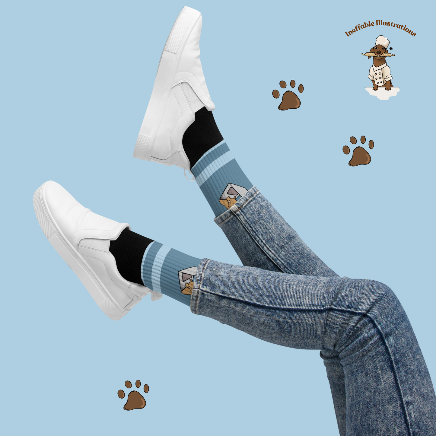 Dachshund Socks with dachshund Oliver with Computer Design | Cute Dog Lover Gift | Novelty Cotton Crew Socks