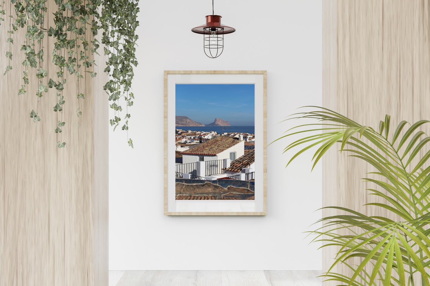 Mediterranean Spanish Town Photography Print, Sea & Mountains Artwork, Coastal Wall Decor, Landscape Photo, Home Decor Gift