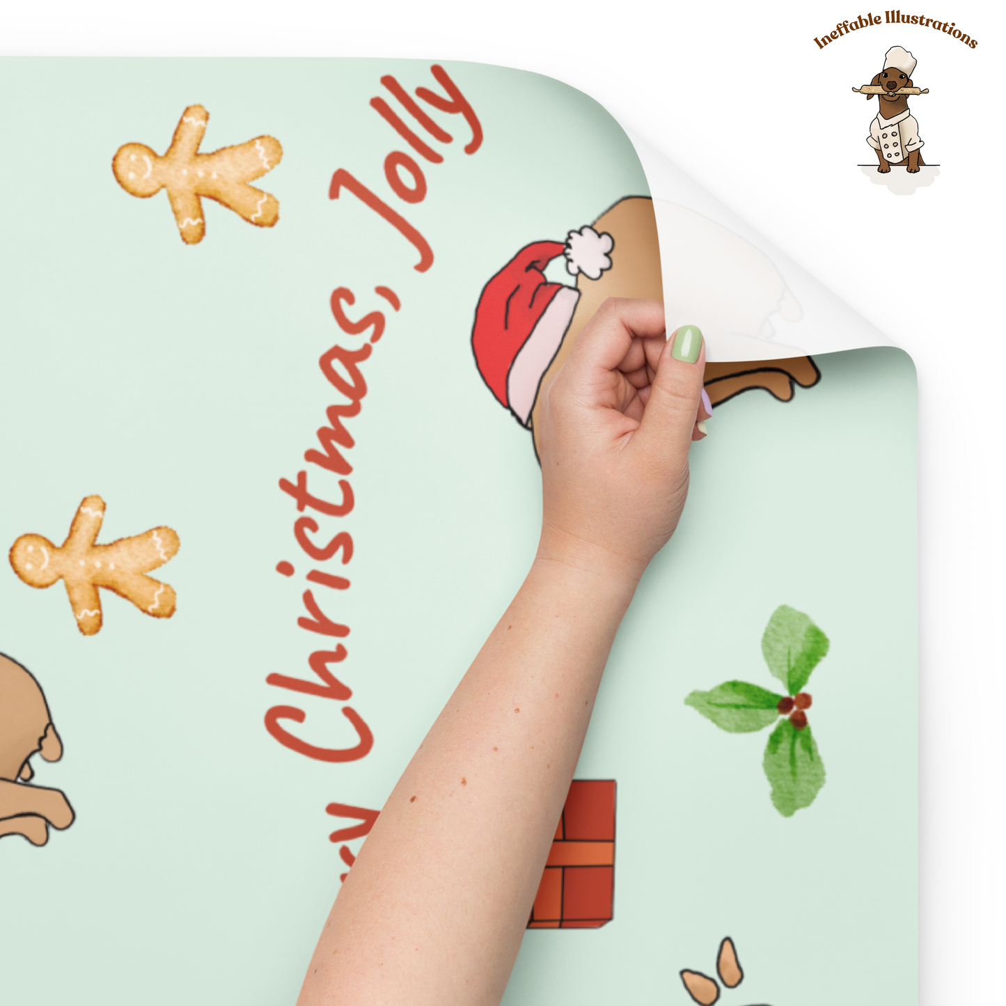Personalized Capybara Christmas Wrapping Paper - Custom Name Gift Wrap with Jolly - Festive Holiday Gift Wrap Sheets