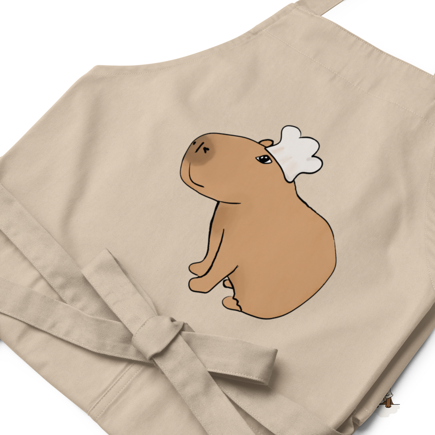 Organic Cotton Apron with Cute Chef Capybara Jolly | Perfect Gift for Animal Lovers & Cooking Enthusiasts