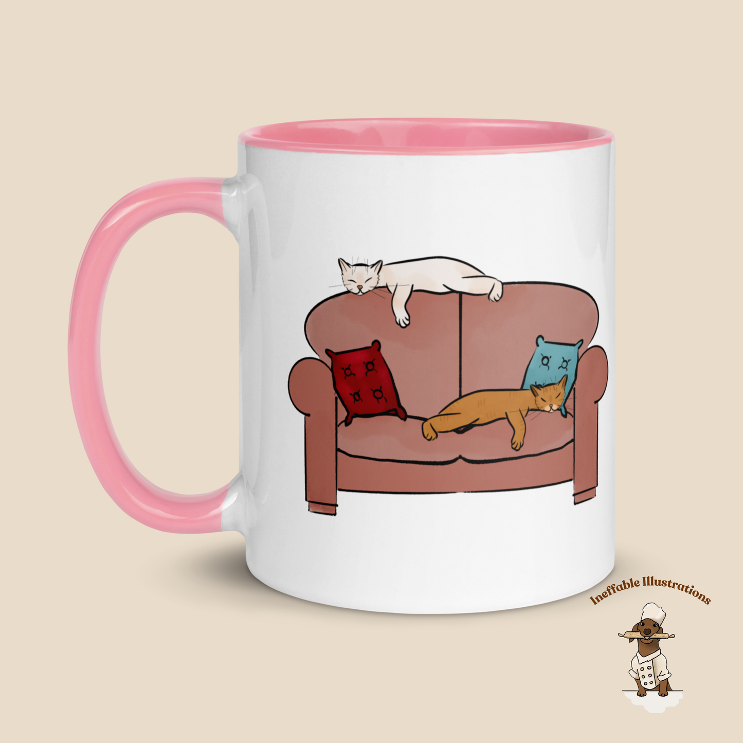 Ginger & Ralph Cats on Sofa - Colorful Ceramic Mug