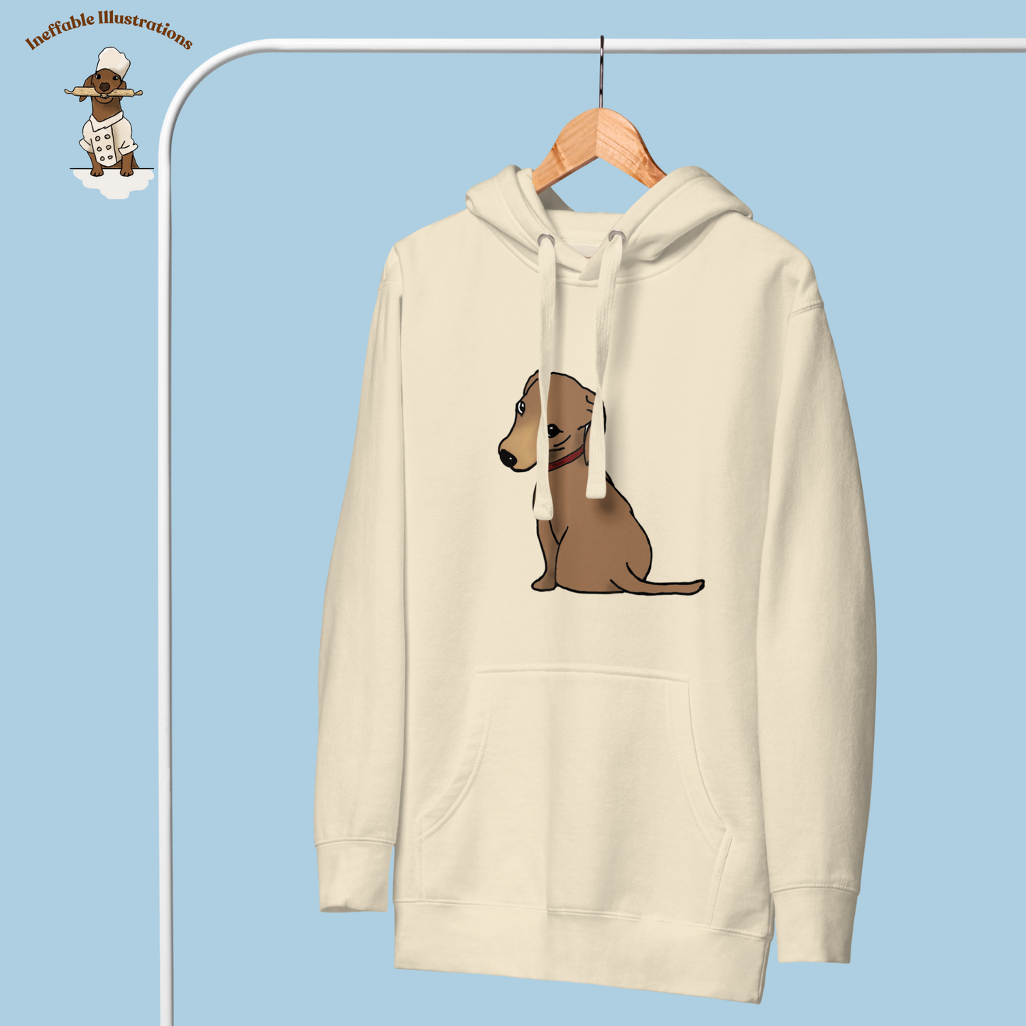 Cute Dachshund Oliver Hoodie | Unisex Hand-Illustrated Dachshund Design | Cozy Pet Lover Gift | Casual Wear for Dog Lovers