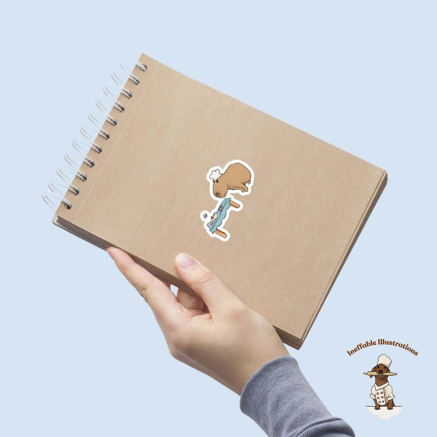 Capybara Chef Stickers Bubble Free Cute Animal Cooking Decals with Butterfly Caterpillar & Ant for Scrapbooking Planner Journals