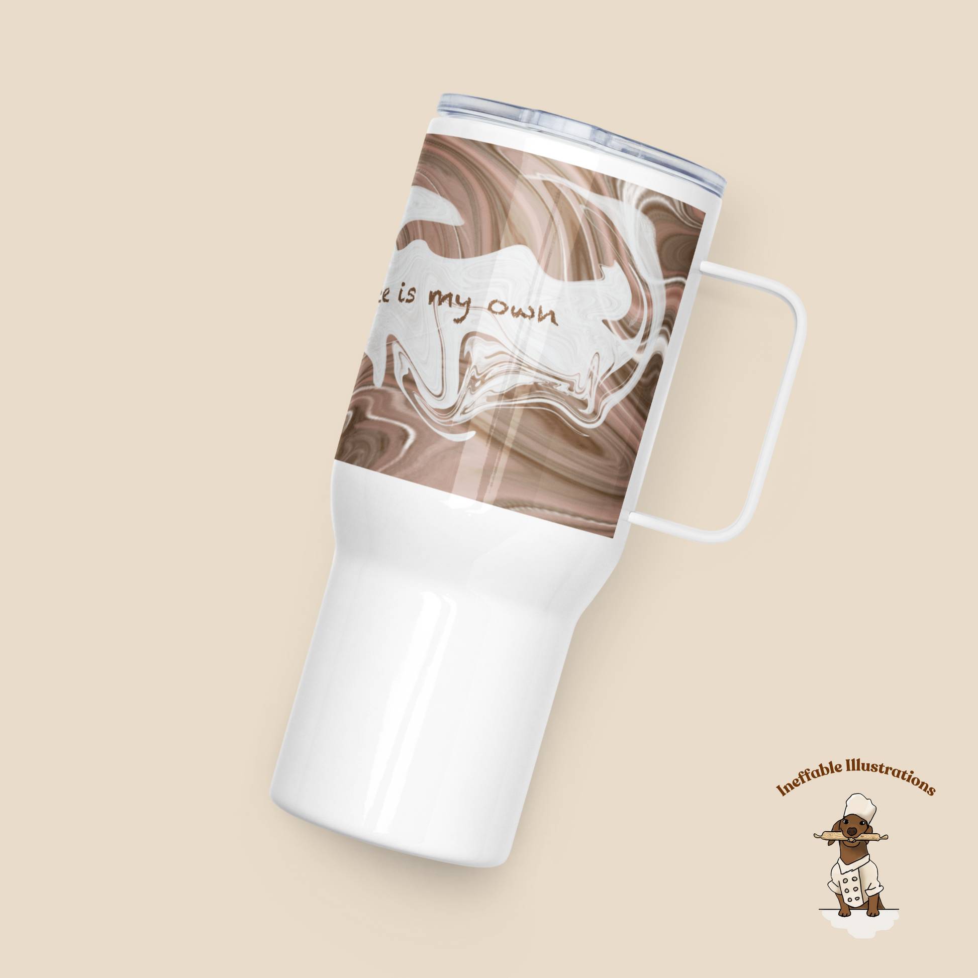 Travel Mug with Handle – My Favourite Coffee Is My Own – Reusable Coffee Cup for Hot Drinks, Portable Tea Cup Gift for Coffee Lovers - Ineffable Illustrations