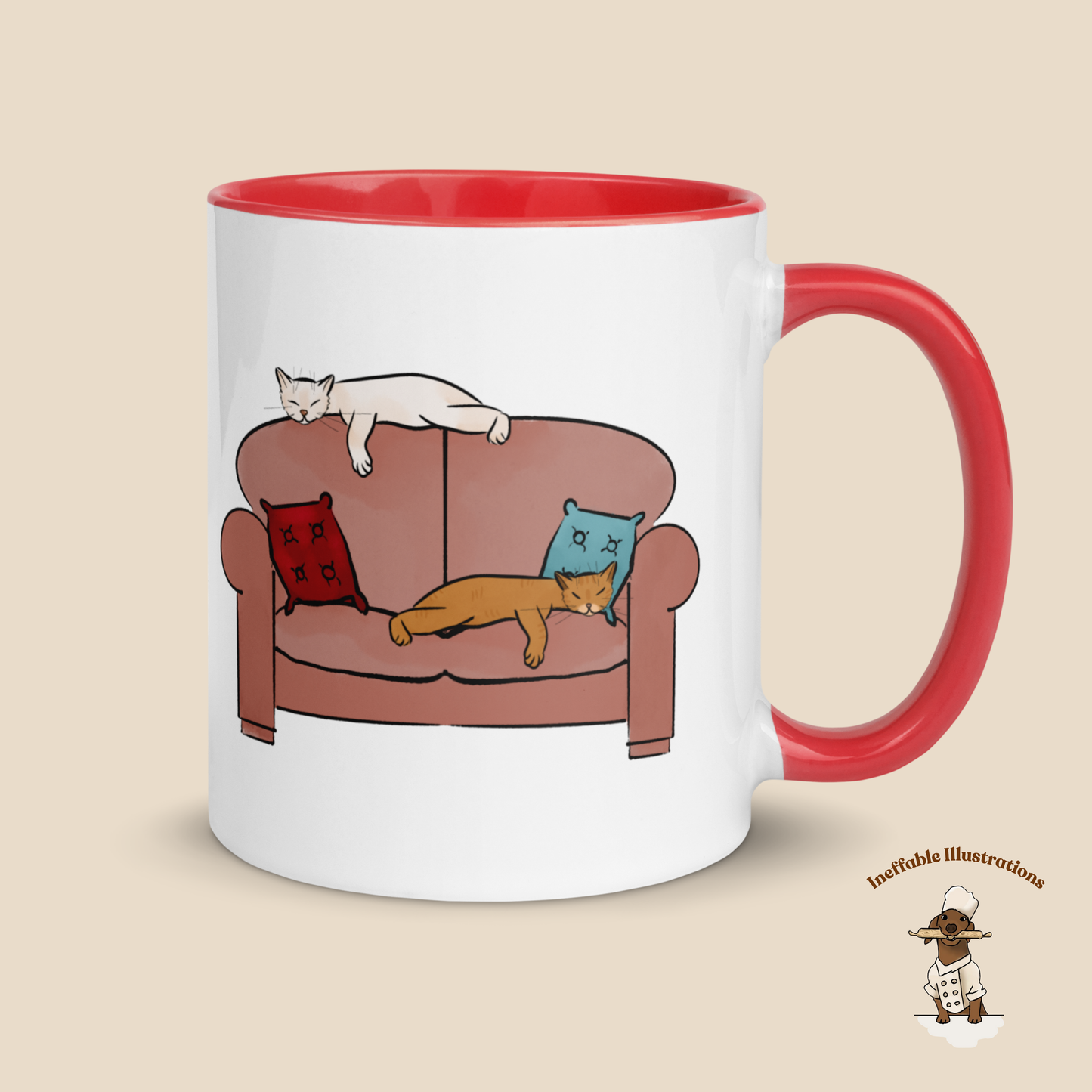 Ginger & Ralph Cats on Sofa - Colorful Ceramic Mug