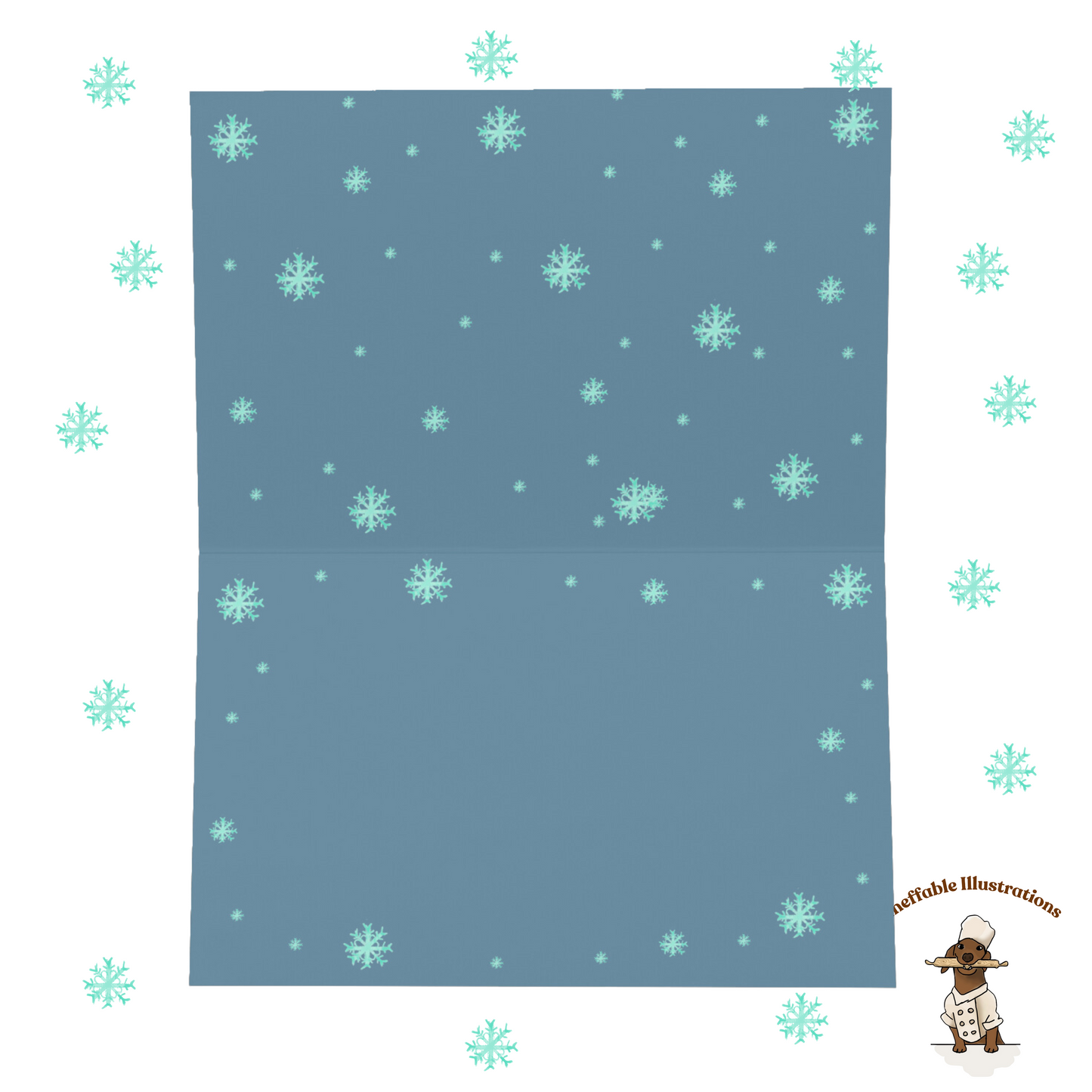 Capybara Christmas Greeting Card | Capybara Jolly Playing with Snowflakes | Cute Holiday Card for Winter Greetings
