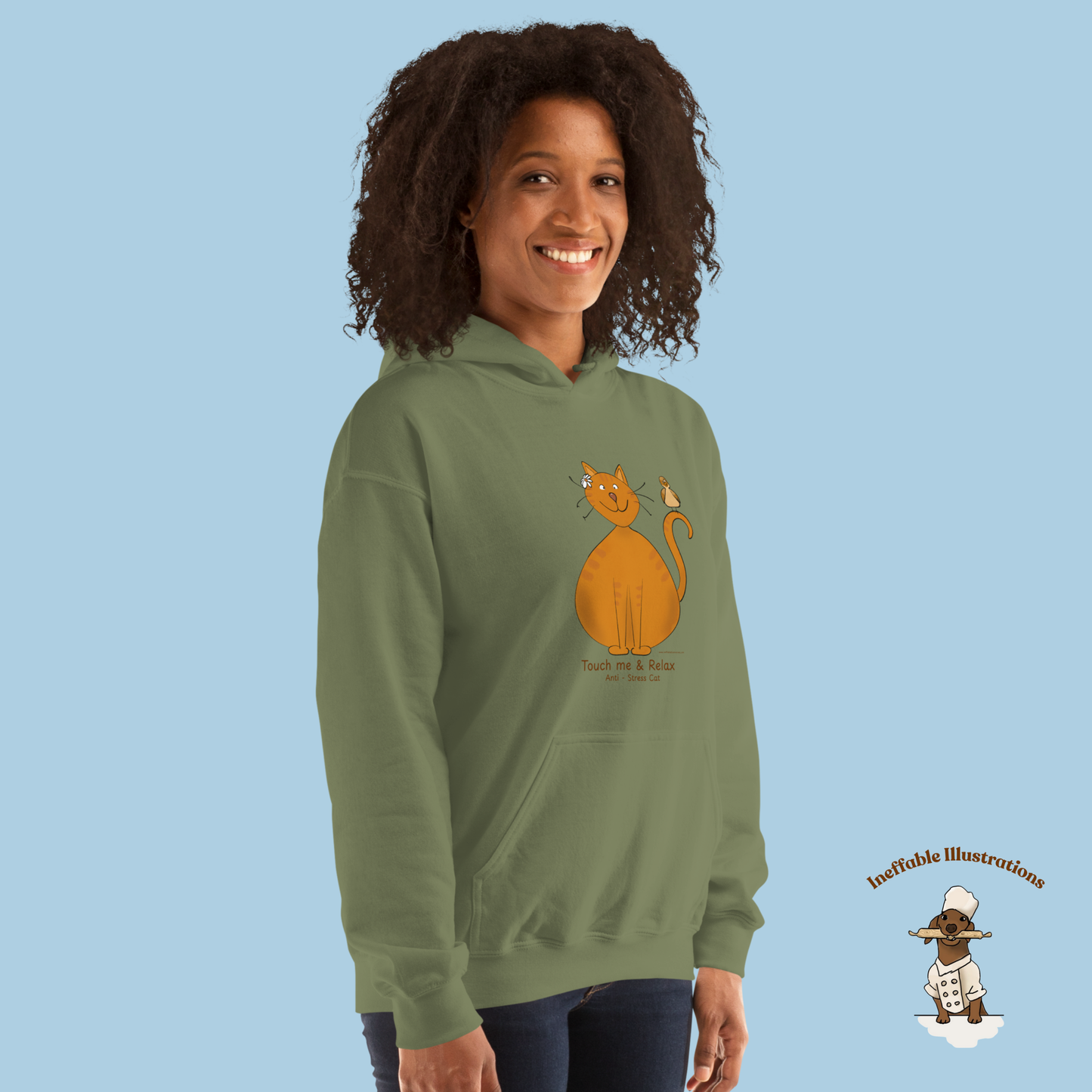 Touch Me & Relax Anti-Stress Ginger Cat Hoodie - Unisex Sweatshirt