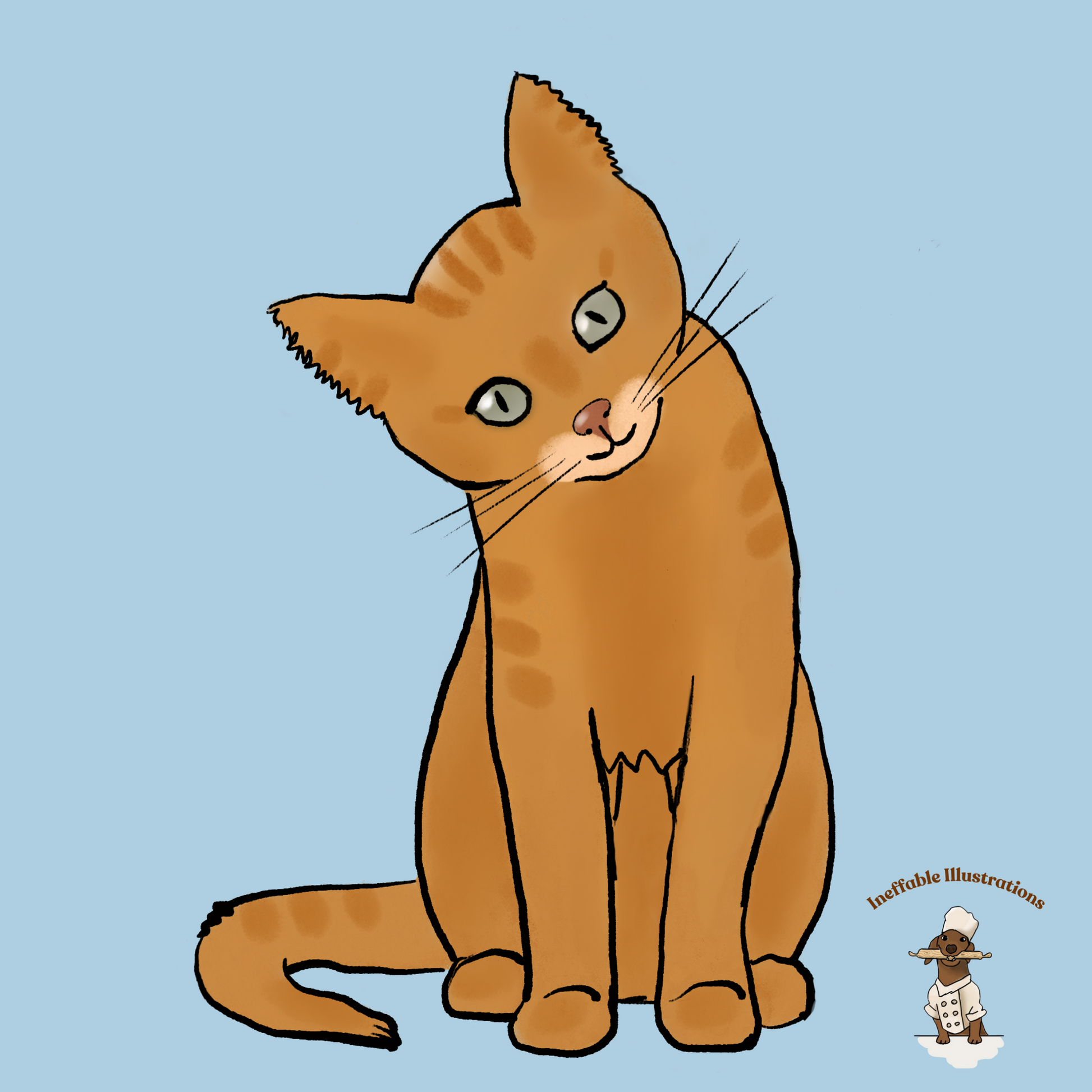 Kids Eco Hoodie with Cute Ginger Cat Design, Sustainable & Cozy, Perfect for Cat Lovers, Eco-Friendly Apparel - Ineffable Illustrations