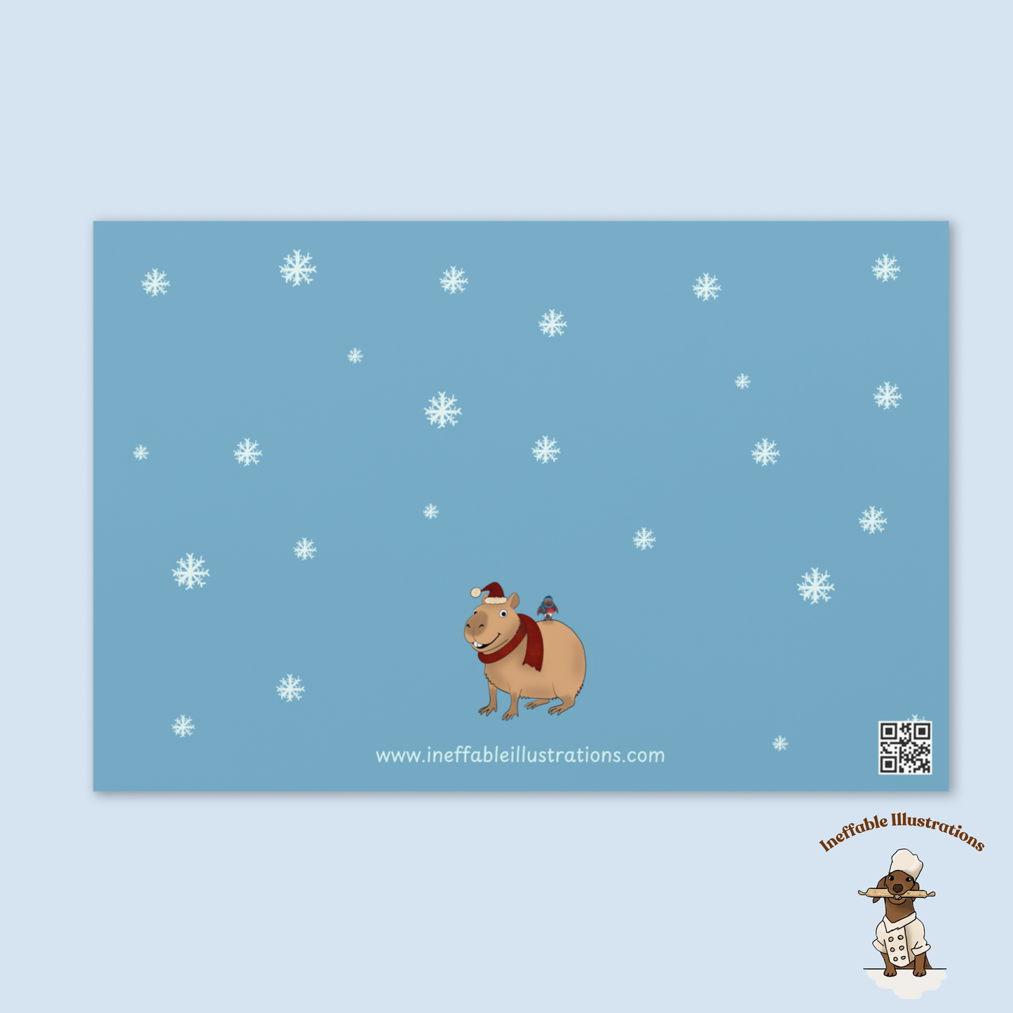 Personalized Christmas Greeting Card with Jolly the Capybara