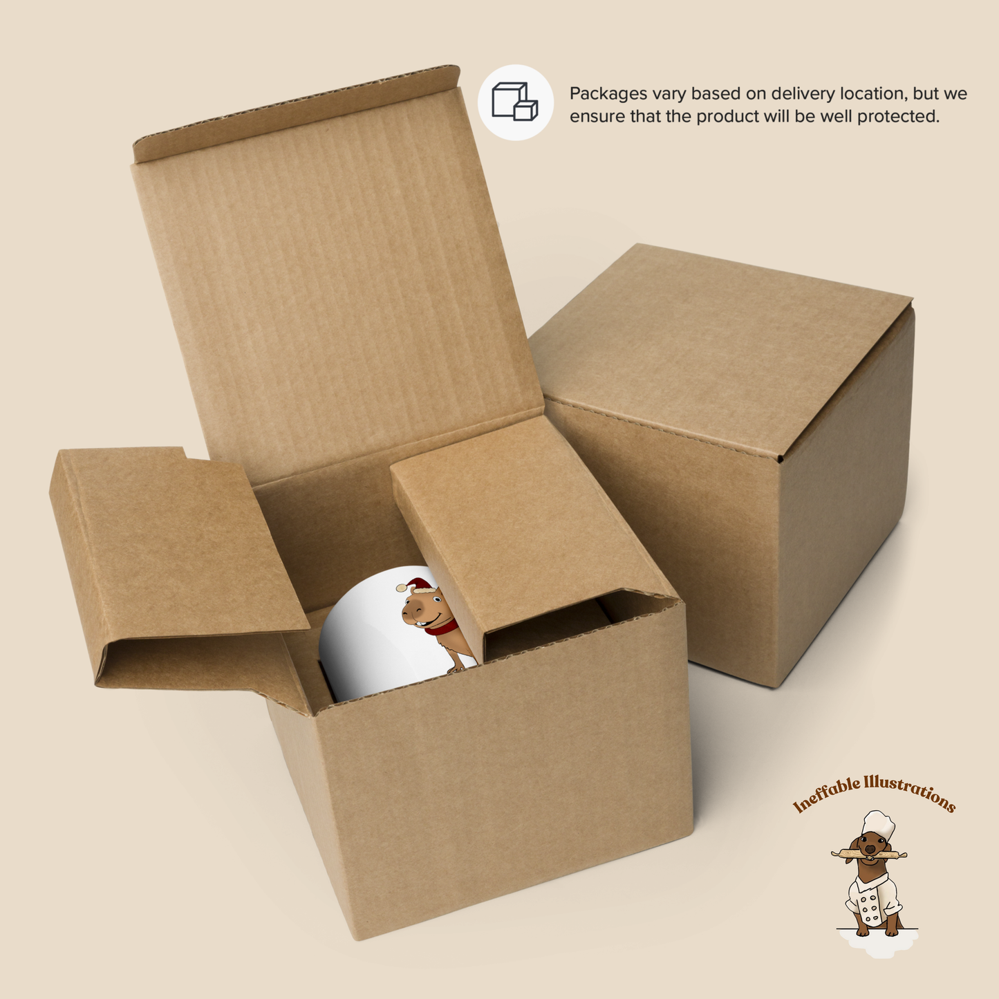 Christmas Jolly Capybara Mug with Santa Hat